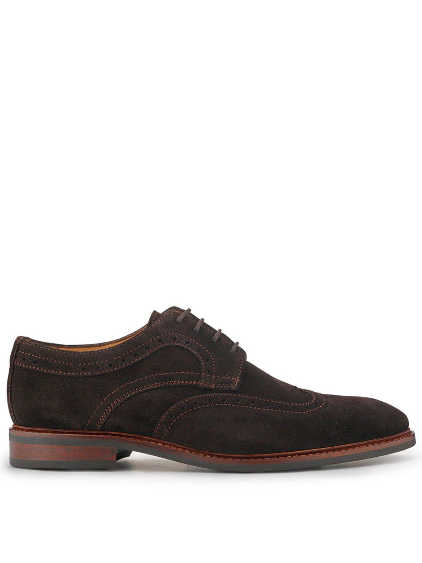 Jones Bootmaker Longwood Lace Up Shoes - Dark Brown Suede