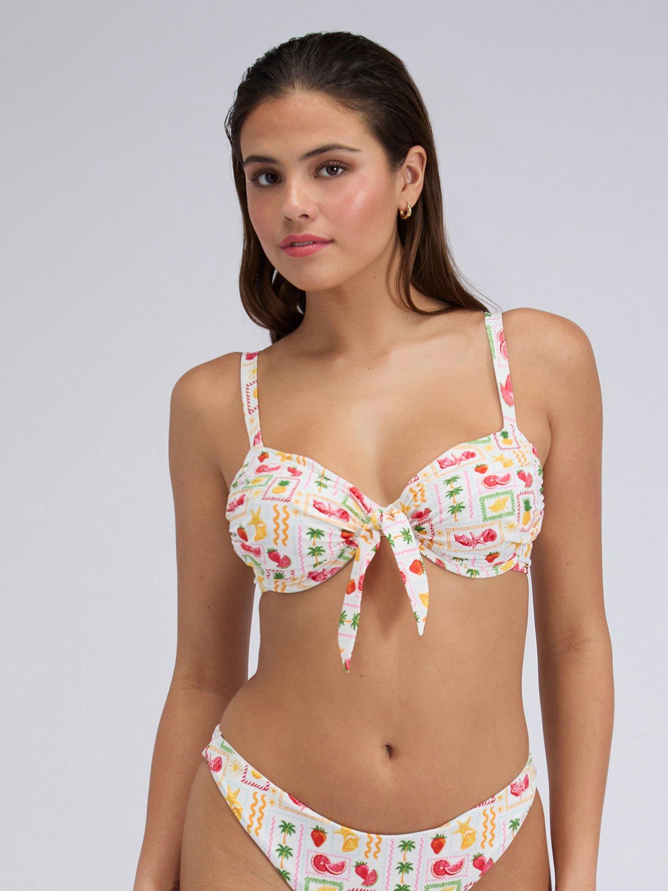 Boux Avenue Positano Balconette Bikini Top - Ivory Mix