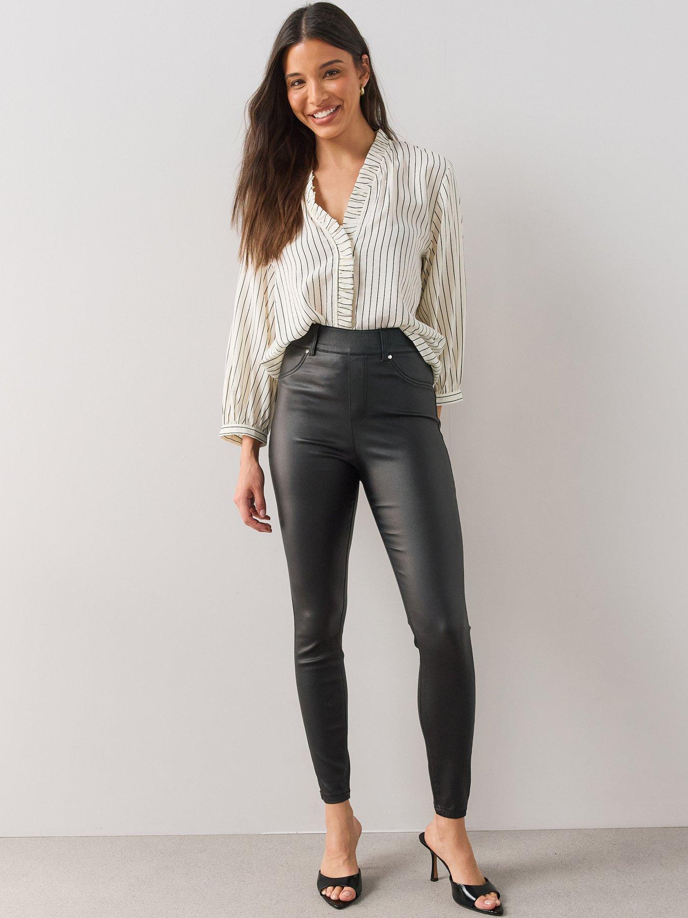 The Very Collection Coated Denim Jeggings - Black