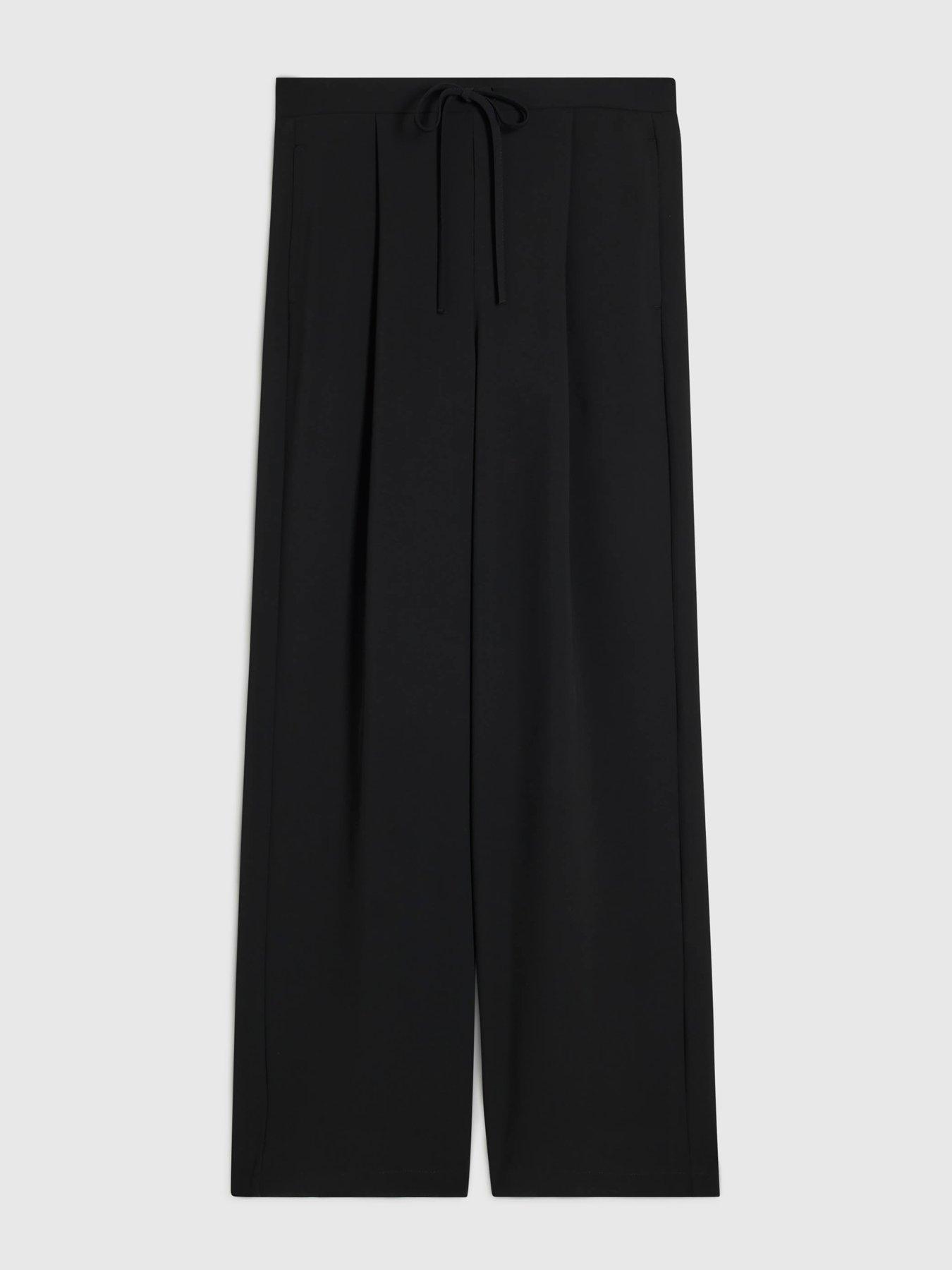 Image 5 of 6 of River Island Womens Smart Slim Twill Drawstring Joggers - Black