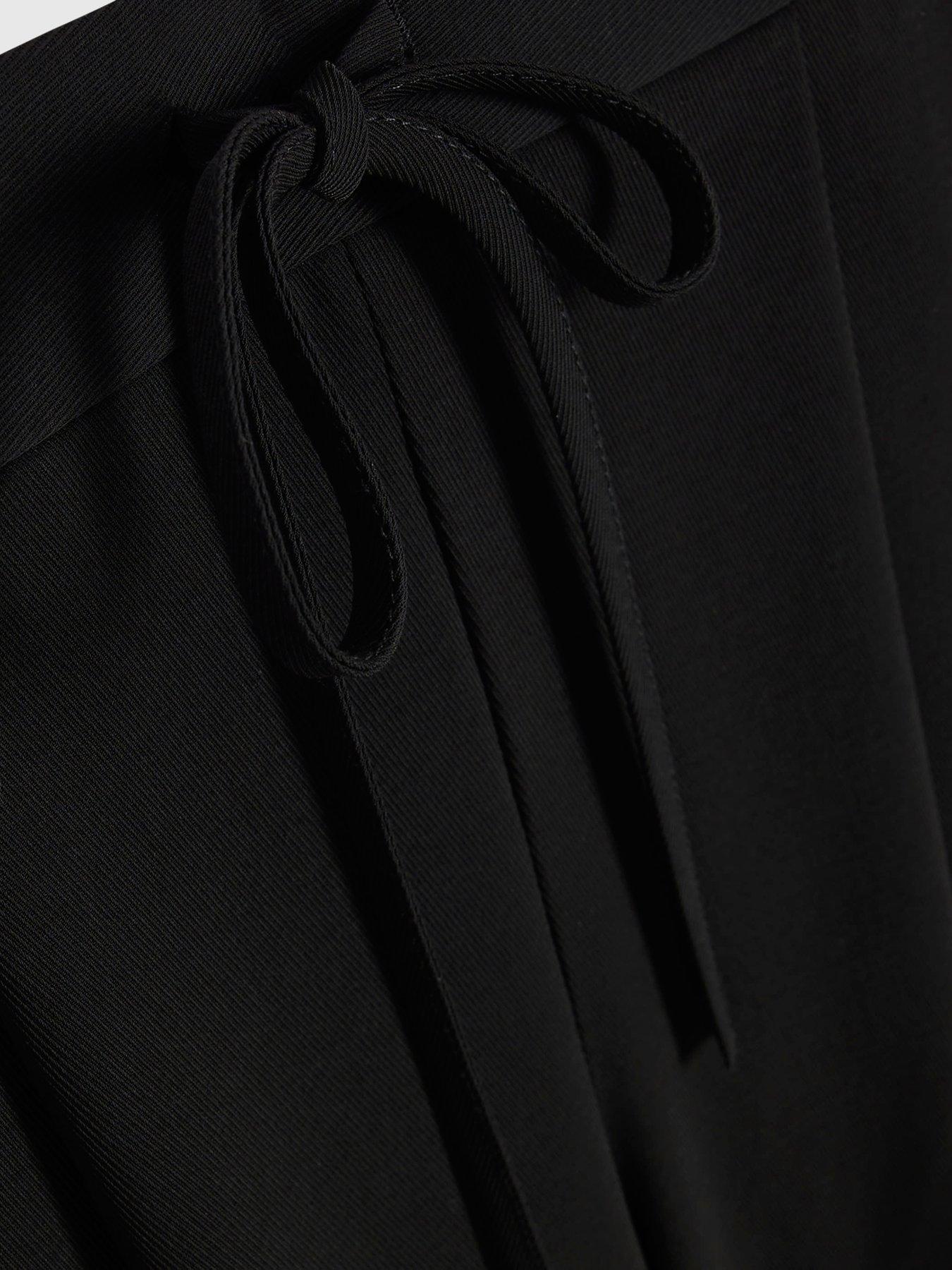 Image 6 of 6 of River Island Womens Smart Slim Twill Drawstring Joggers - Black