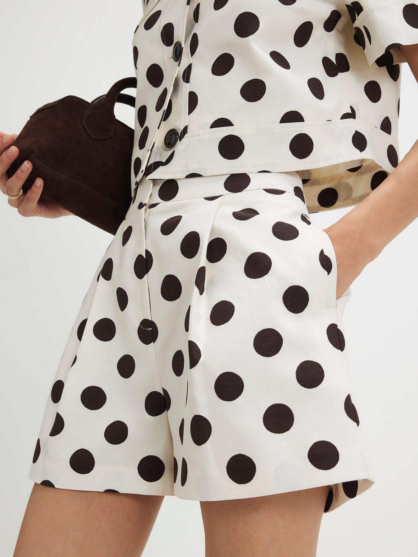 Image 4 of 6 of River Island Roklov Polka Dot Easy Co-Ord Short - White