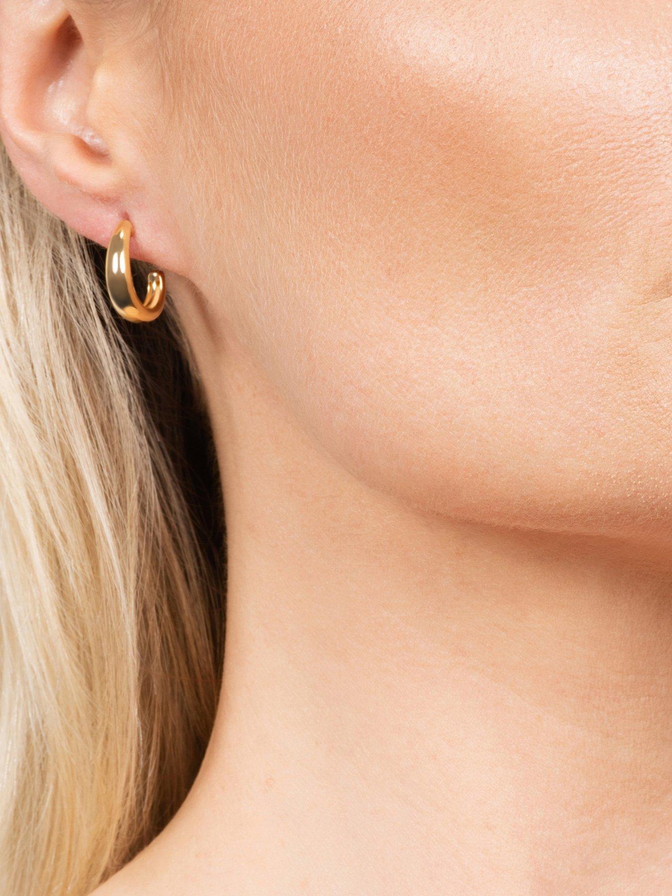 Image 3 of 5 of Kleora ODYSSEY Modern Electrum Thin J-Hoop Earrings