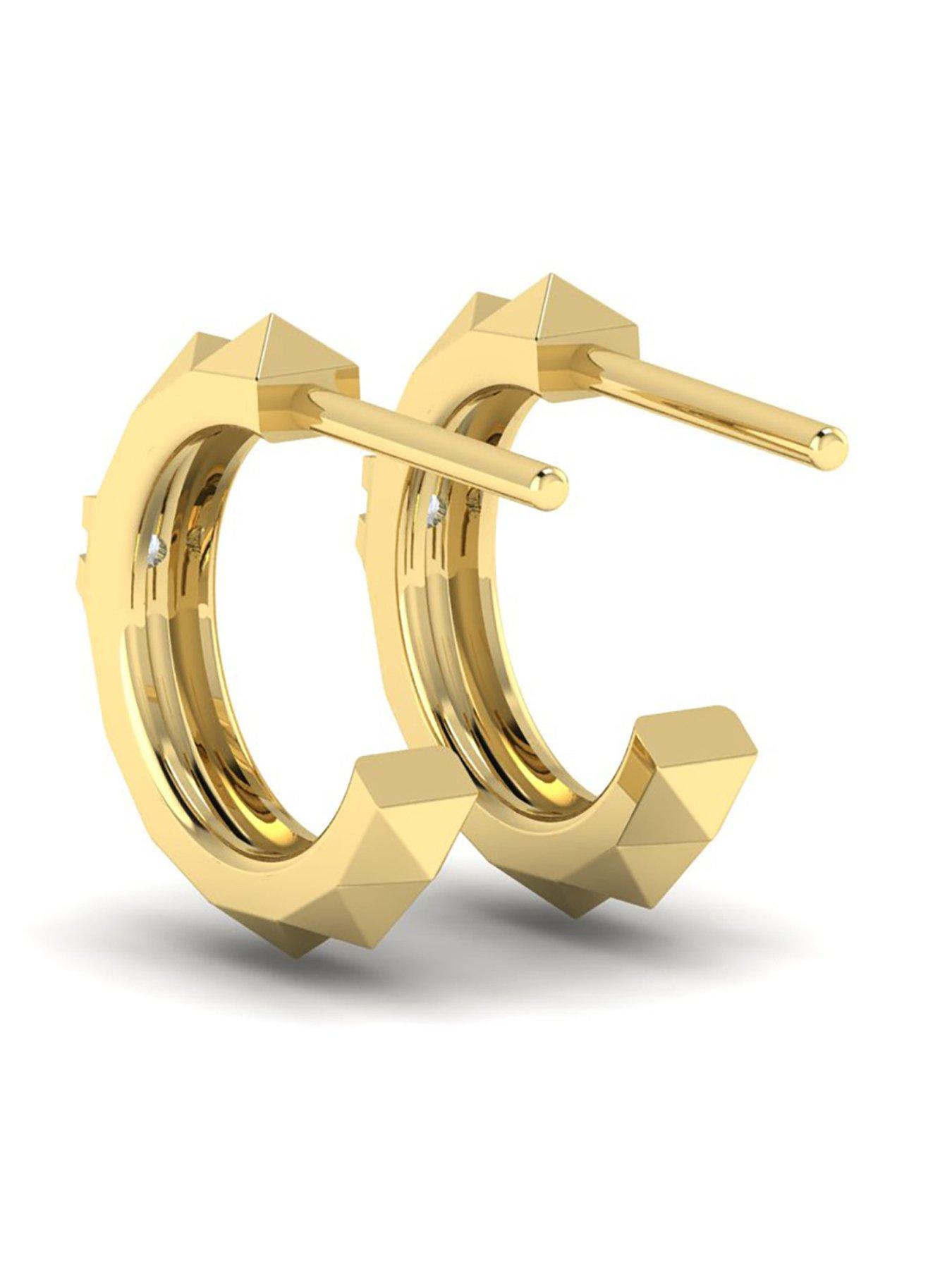  image of kleora-pyramid-modern-electrum-diamond-pyramid-hoop-earrings