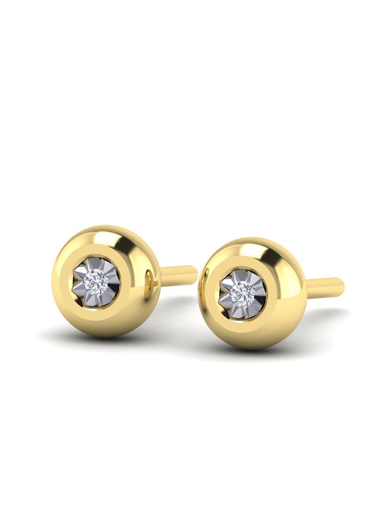 Image 2 of 6 of Kleora AURORA Modern Electrum Miracle Plate Diamond Circle Stud Earrings