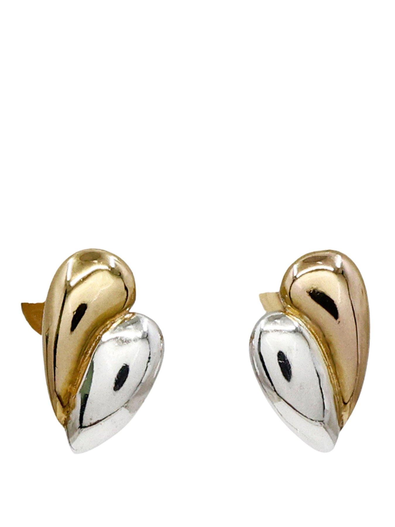 Image 1 of 3 of The Edit HS The Edit TEARDROP Sterling Silver And 18ct Yellow Gold Plated Double Teardrop Stud Earrings