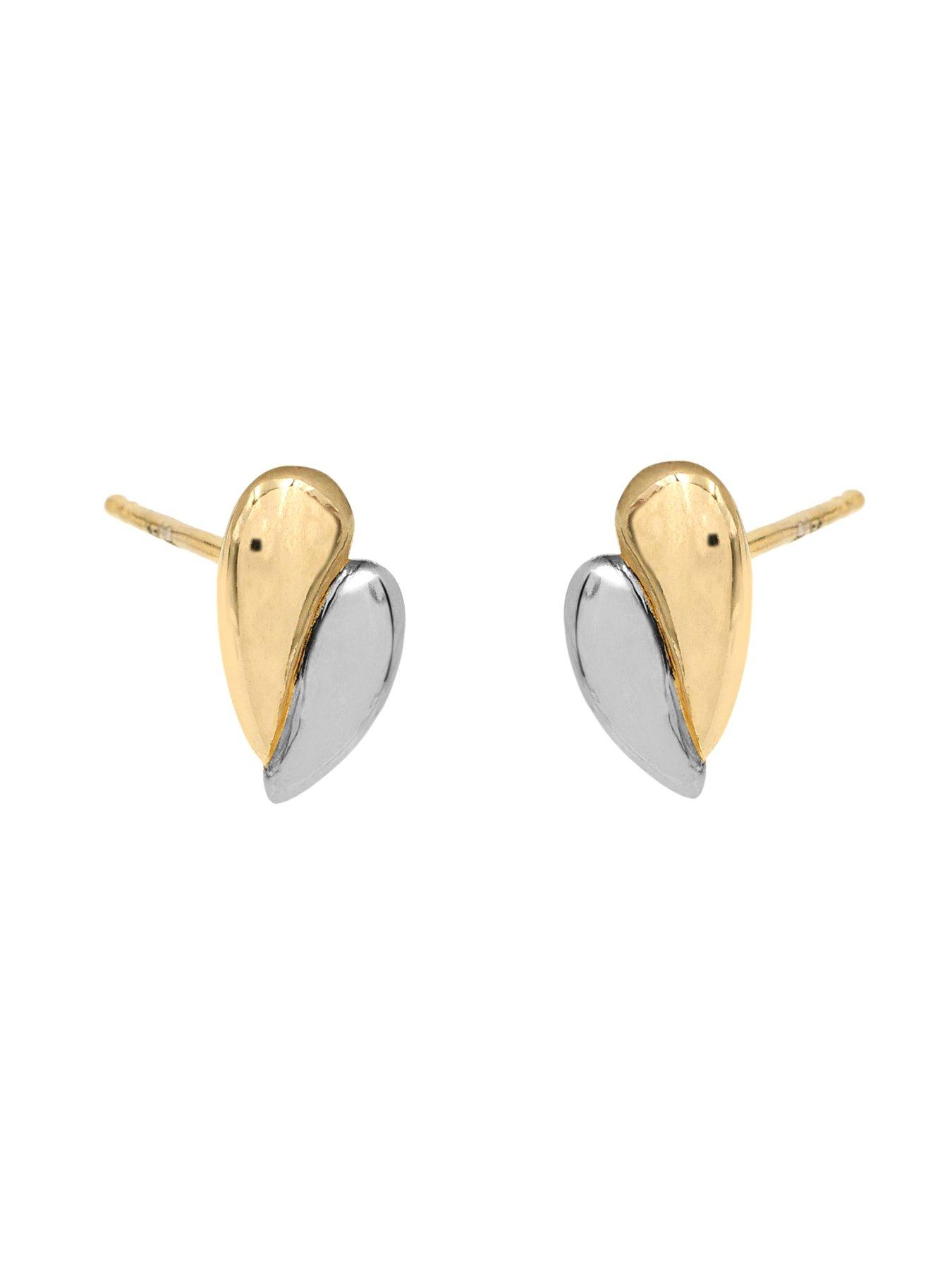 Image 2 of 3 of The Edit HS The Edit TEARDROP Sterling Silver And 18ct Yellow Gold Plated Double Teardrop Stud Earrings