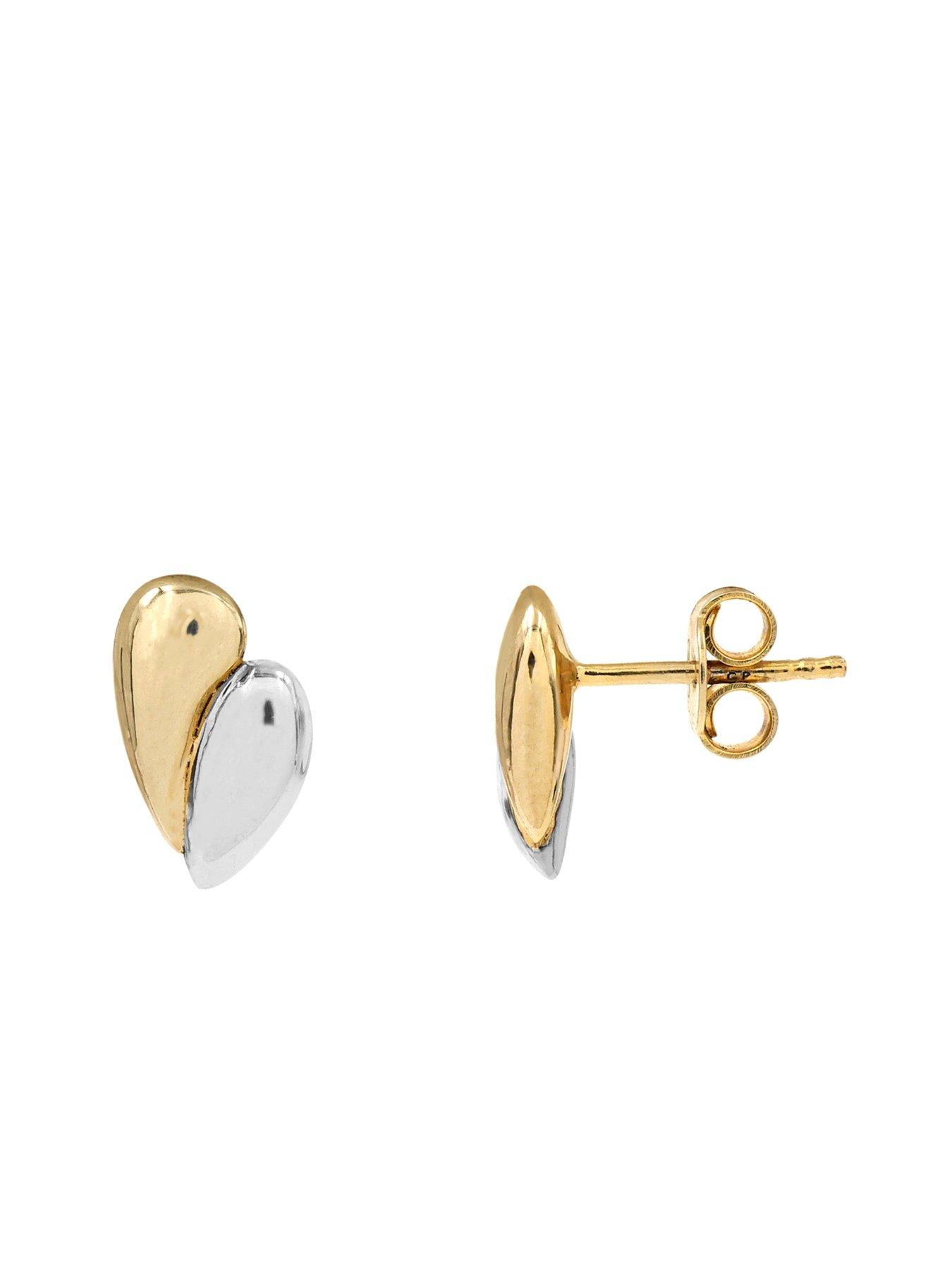 Image 3 of 3 of The Edit HS The Edit TEARDROP Sterling Silver And 18ct Yellow Gold Plated Double Teardrop Stud Earrings