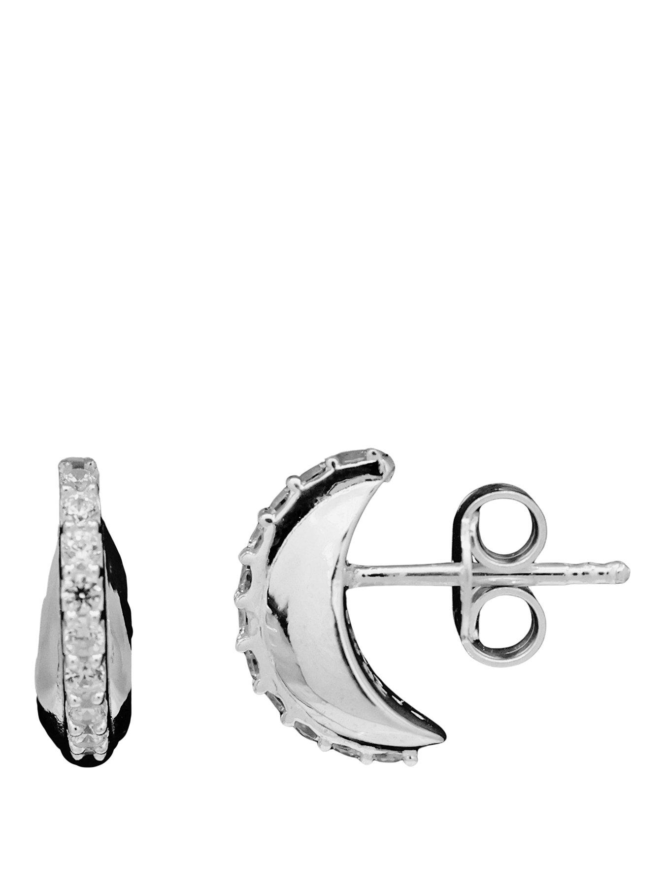 The Edit Hs Teardrop Sterling  &  Cubic Zirconia Chunky Drop Stud Earrings - Silver