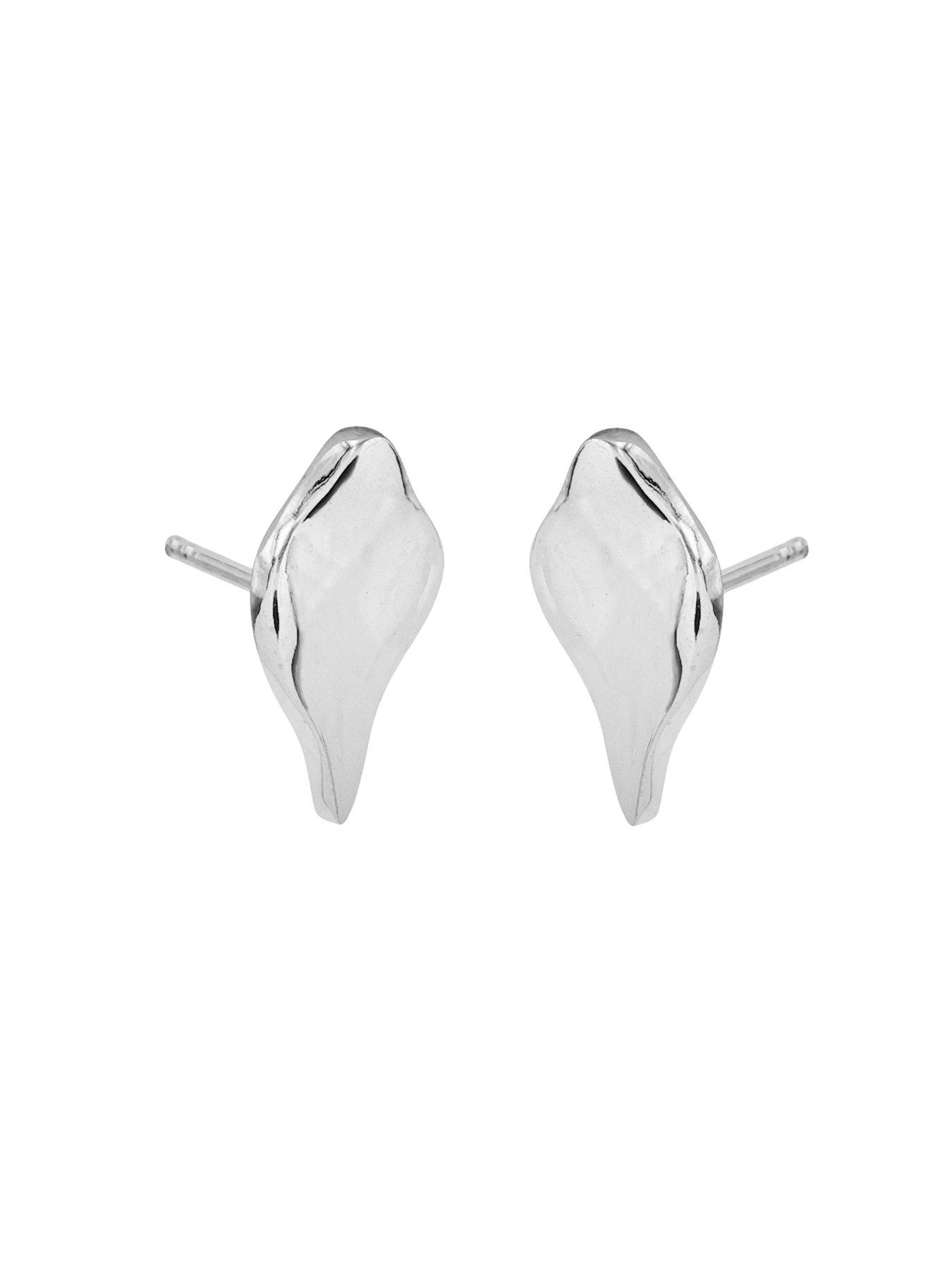  image of the-edit-hs-edit-molten-sterling-silver-moulded-pebble-stud-earrings