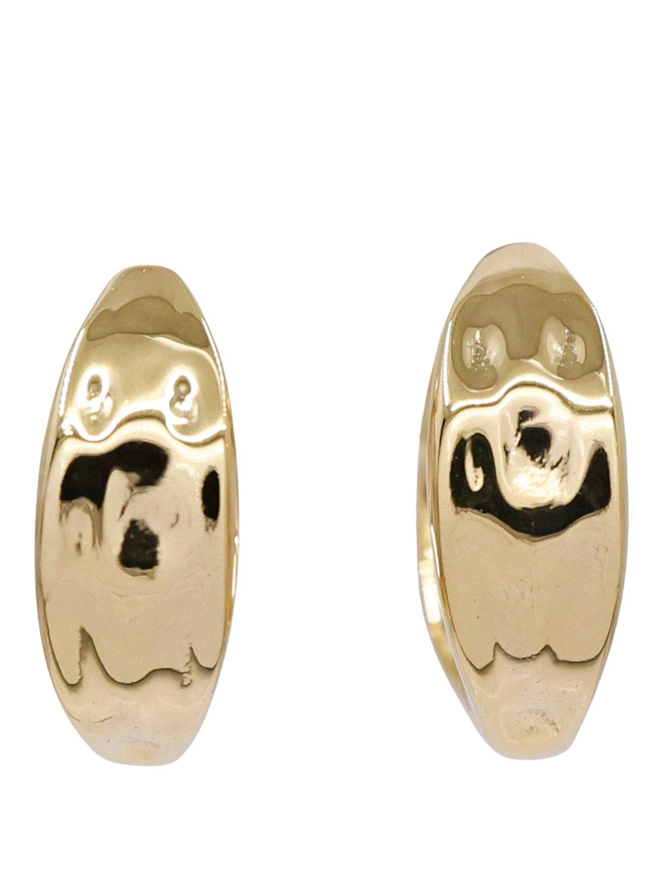 the-edit-hs-edit-molten-18ct-yellow-gold-plated-sterling-silver-small-moulded-chunky-hoop-earrings