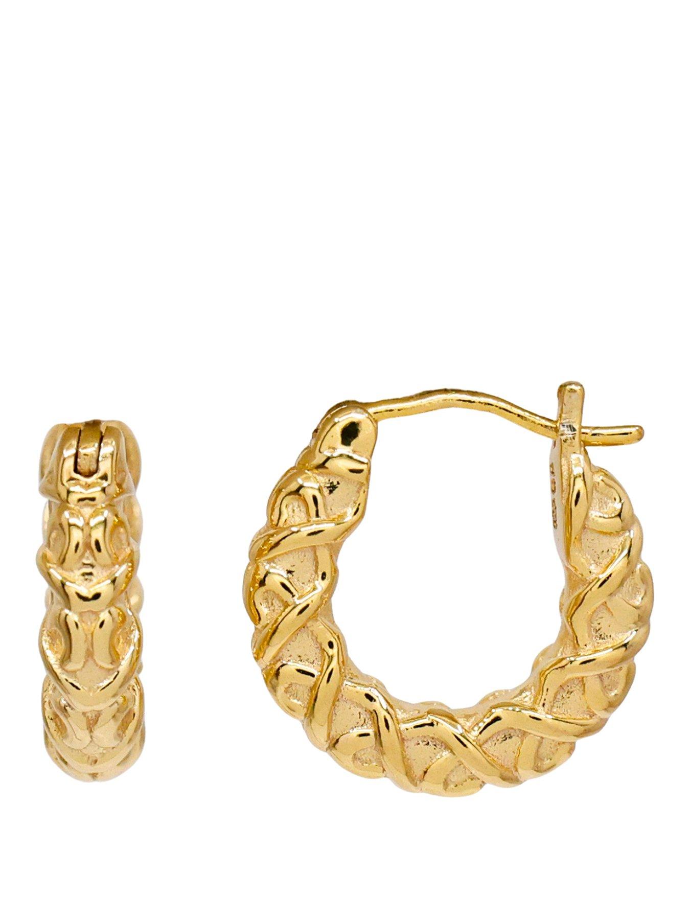 The Edit HS Edit CHAINS 18ct Yellow Gold Plated Chunky Textured Hoop Earrings
