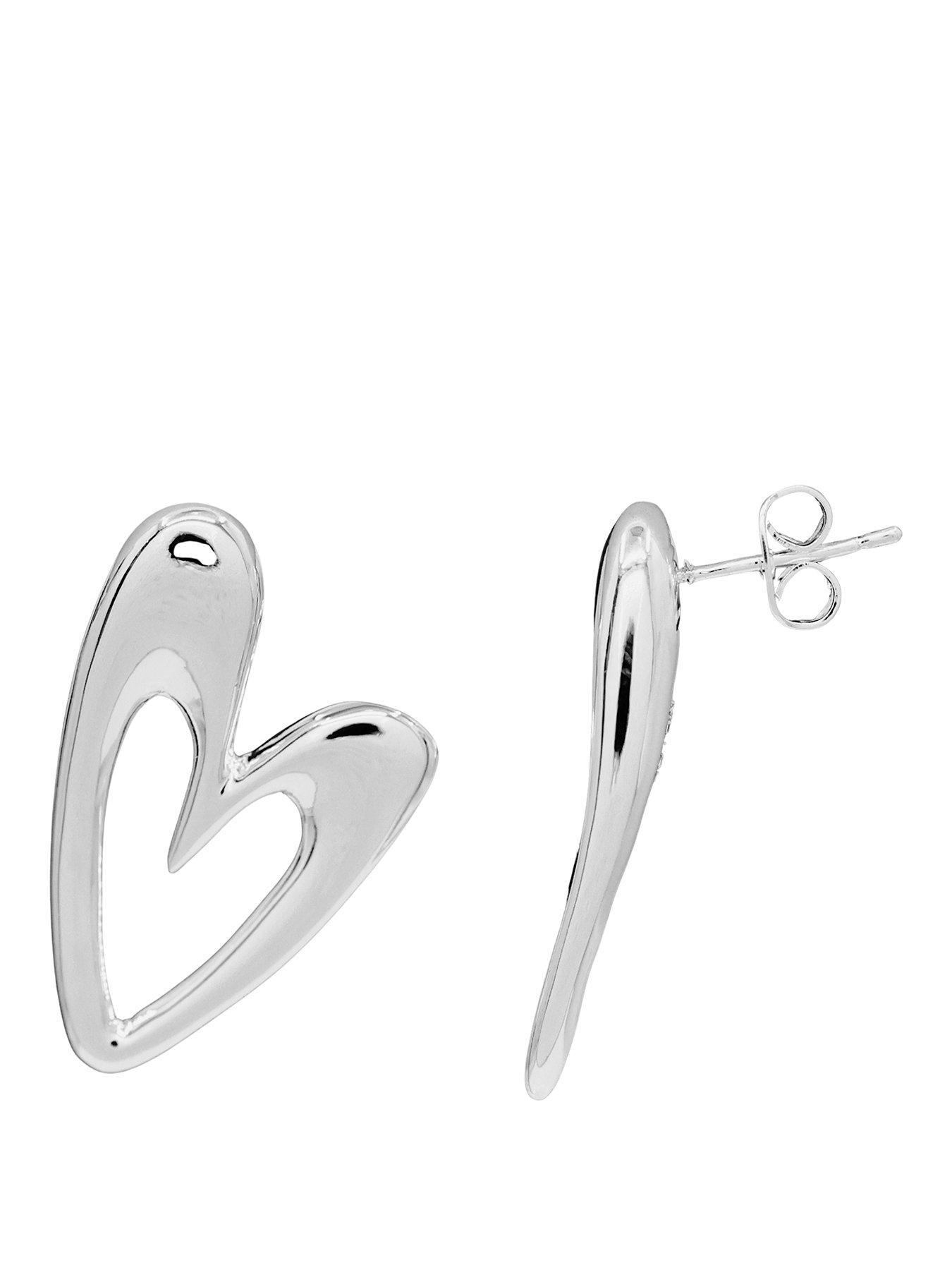 The Edit HS Edit HEARTS Sterling Silver Large Abstract Heart Stud Earrings