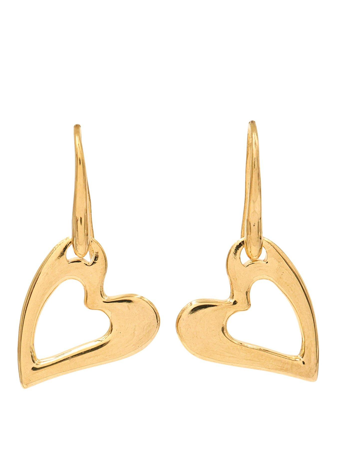 The Edit HS Edit HEARTS 18ct Yellow Gold Plated Sterling Silver Abstract Heart Hook Drop Earrings