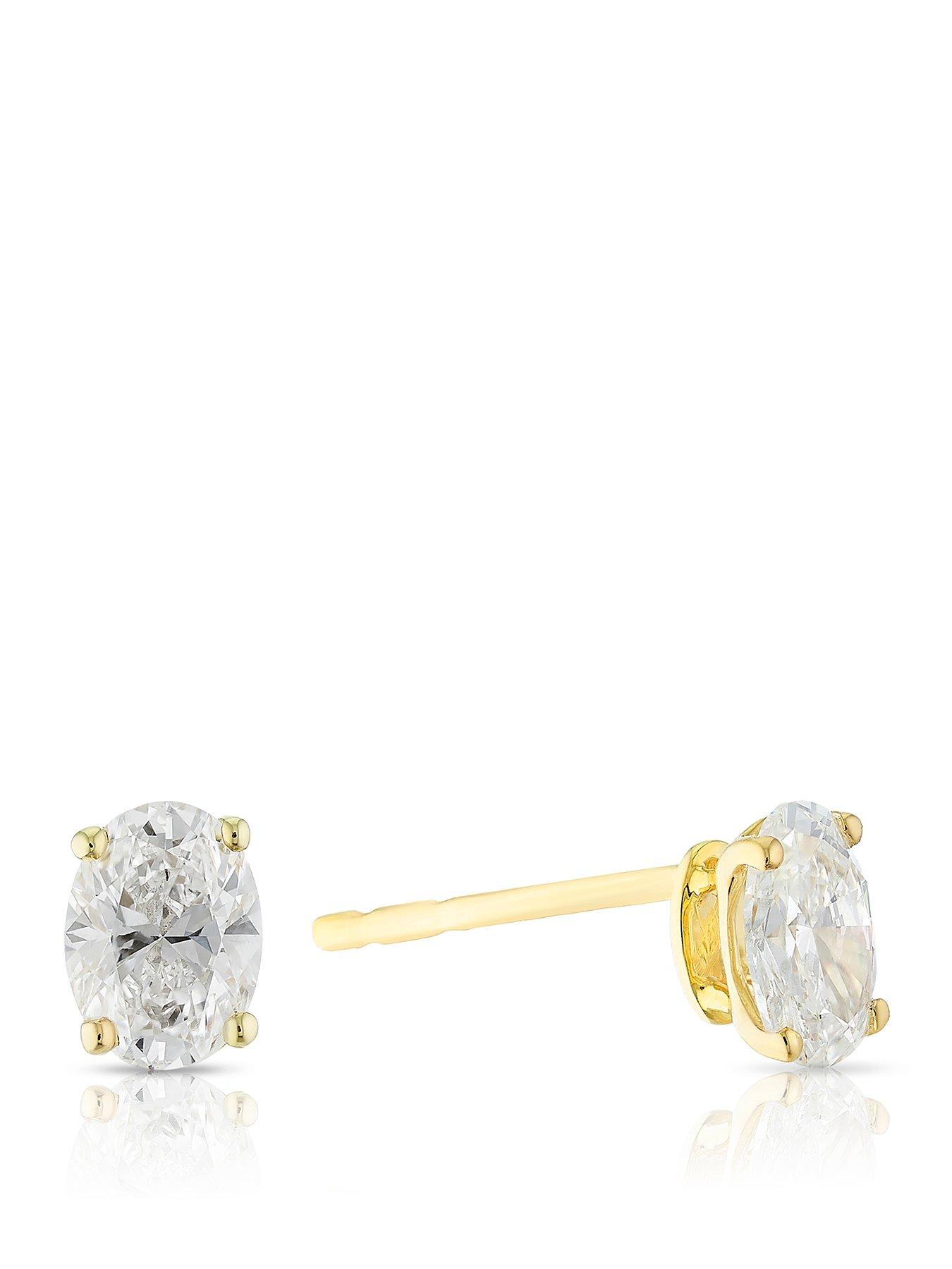 Harriet 9ct Yellow Gold 0.50ct Lab-Grown Diamond Oval Stud Earrings
