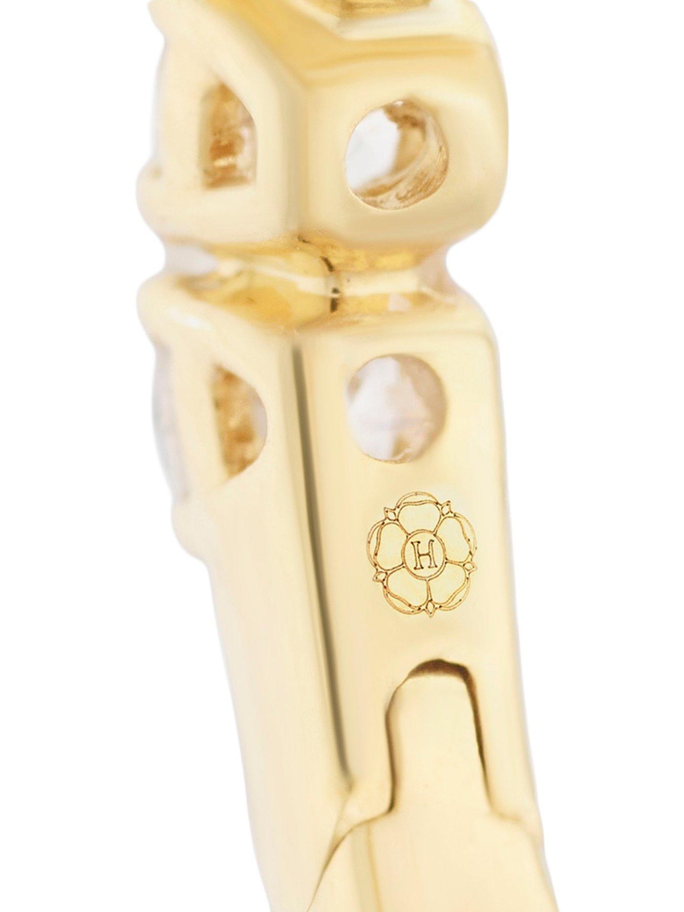 Image 3 of 6 of Harriet Sterling Silver &amp; 18Ct Plated Vermeil 0.50Ct Lab-Grown Diamond Round Hoop Earrings - Gold