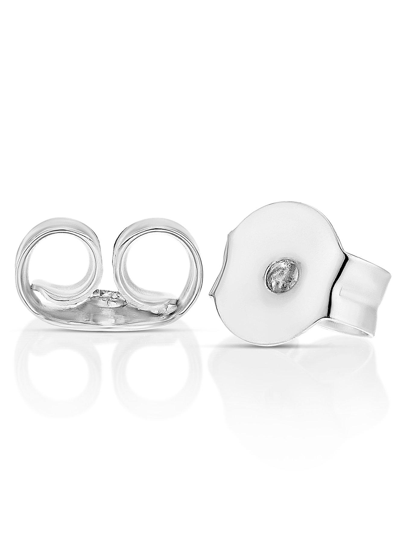 Image 4 of 6 of Harriet Sterling 0.50Ct Lab-Grown Diamond Cross Dew Stud Earrings - Silver