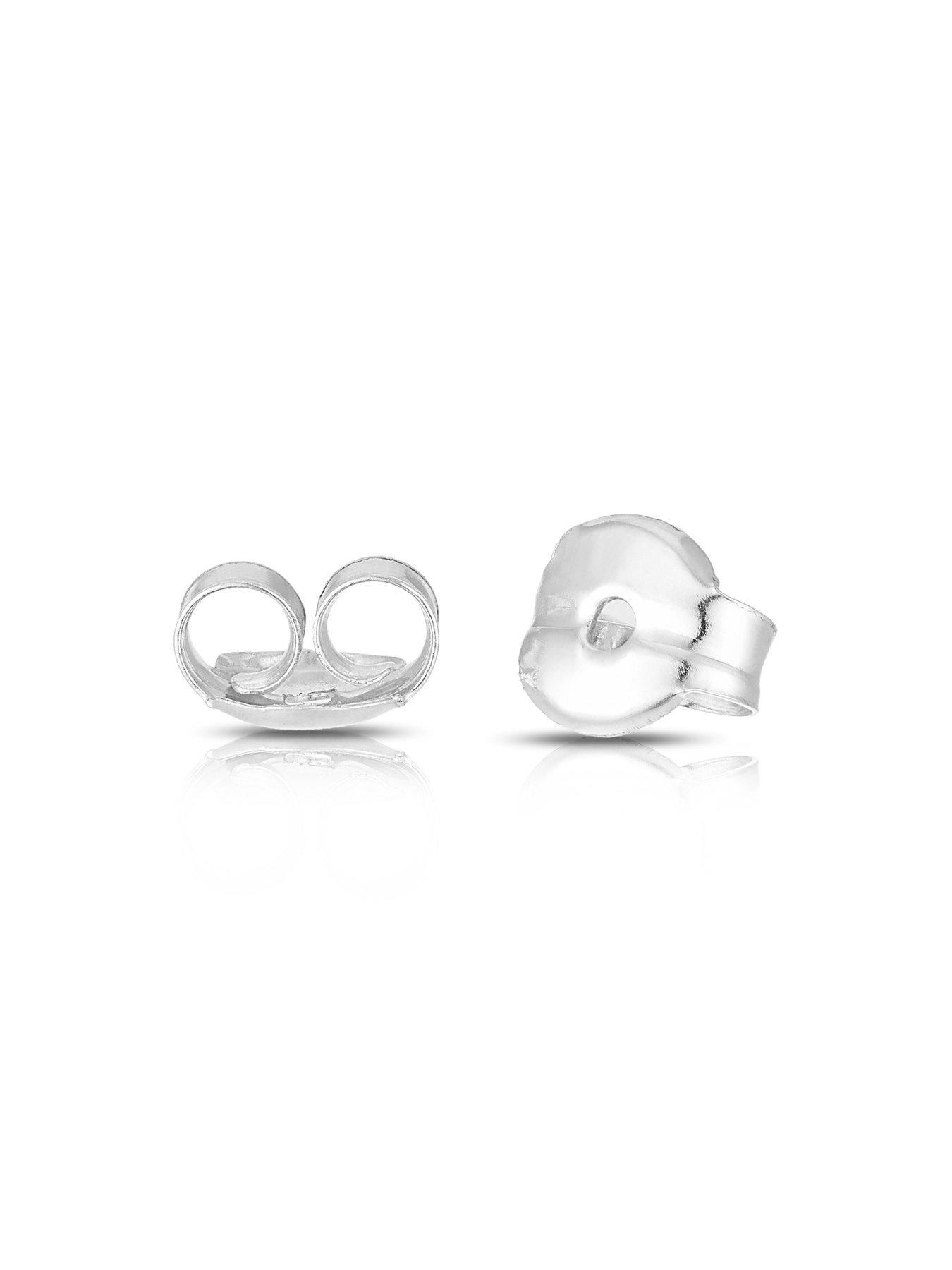 Image 2 of 3 of Ernest Jones 9Ct White Gold Small Cubic Zirconia Stud Earrings - Silver