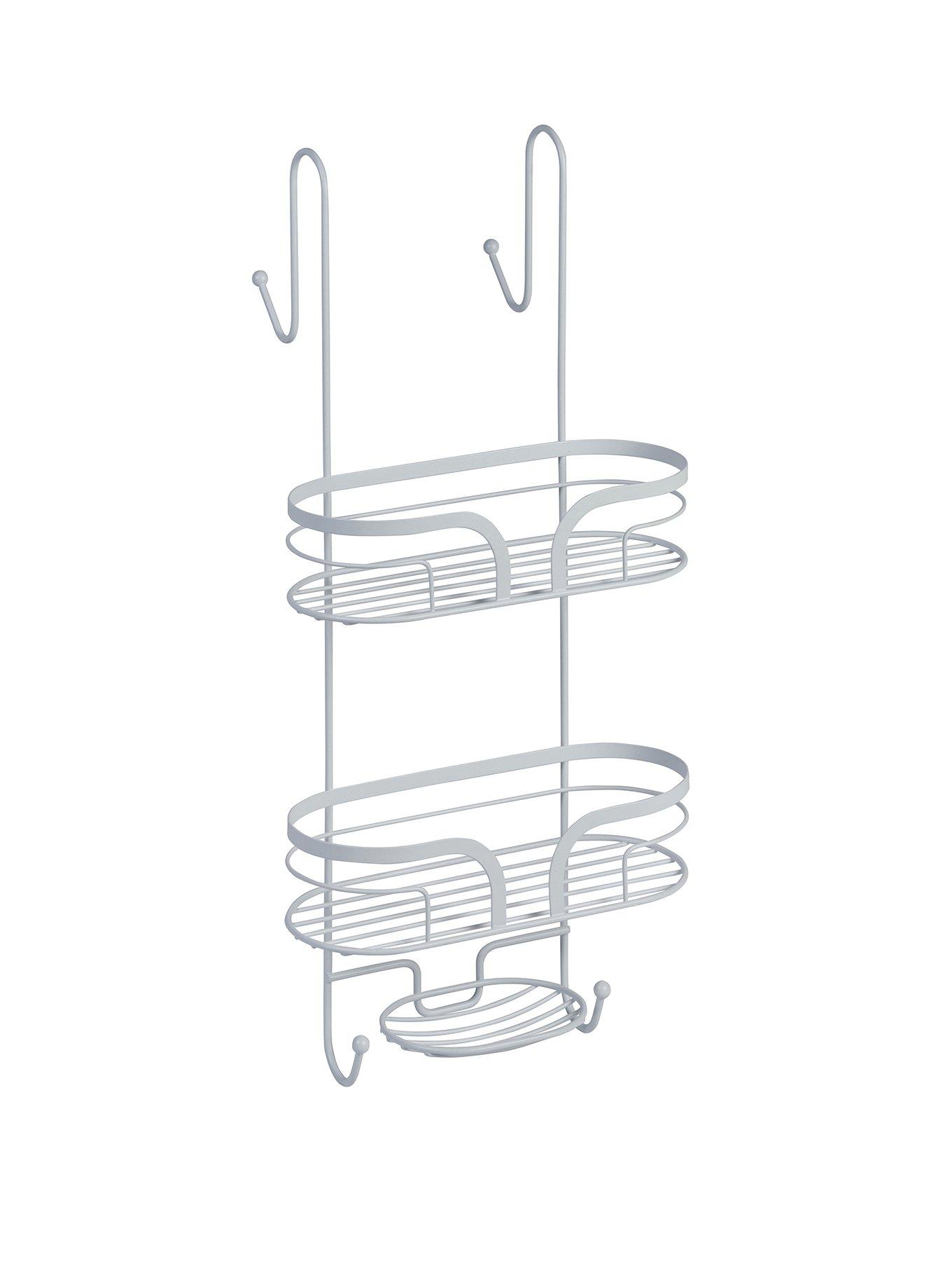 Image 2 of 3 of Showerdrape Dante 2 Tier Shower Caddy With Soap Basket White