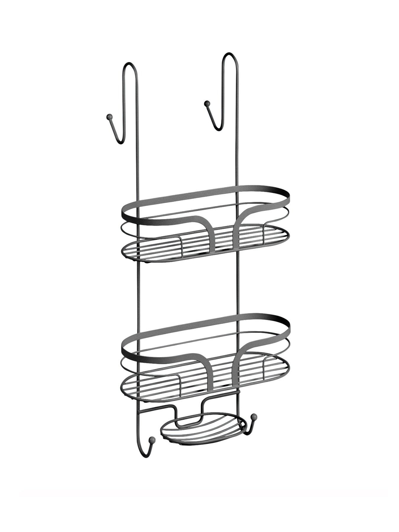 Image 2 of 3 of Showerdrape Dante 2 Tier Shower Caddy With Soap Basket Grey