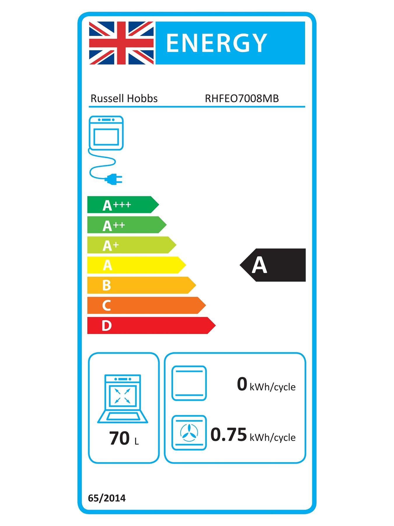 Image 7 of 7 of Russell Hobbs RHFEO7008MB Built-In 70L Electric Fan Oven in Matte Black