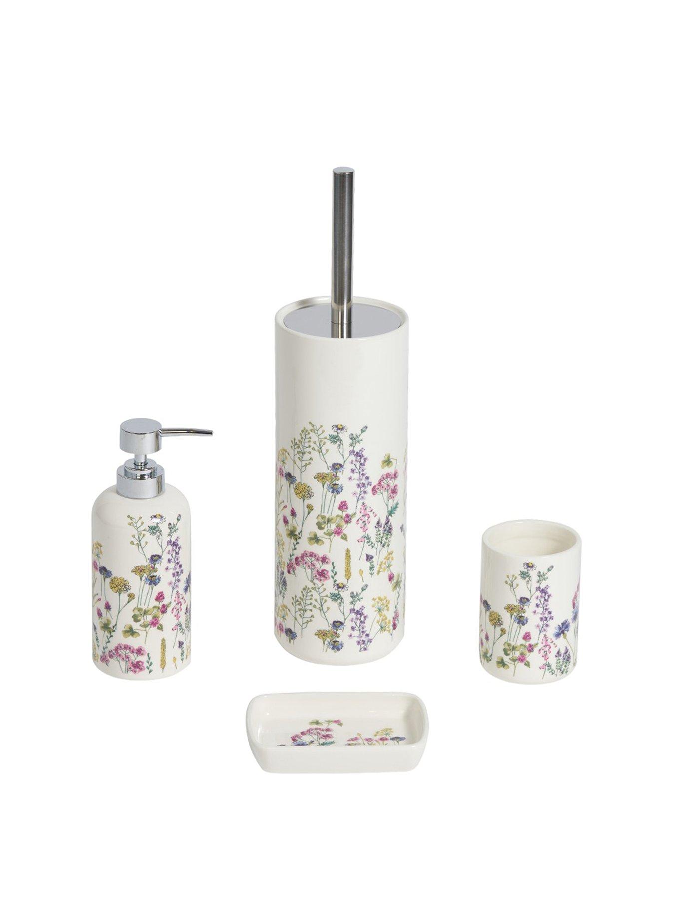 Image 2 of 6 of Showerdrape Meadow Wild Flowers Floral 4 Piece Bathroom Accessory Set