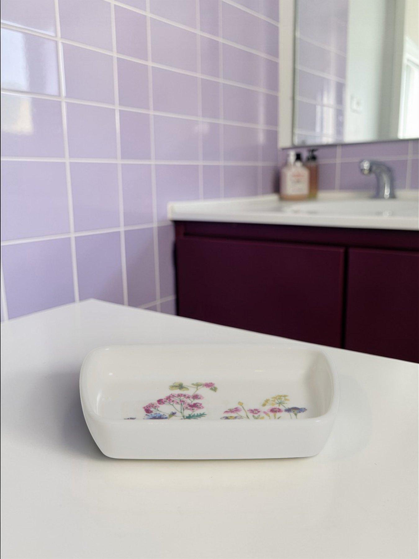 Image 6 of 6 of Showerdrape Meadow Wild Flowers Floral 4 Piece Bathroom Accessory Set
