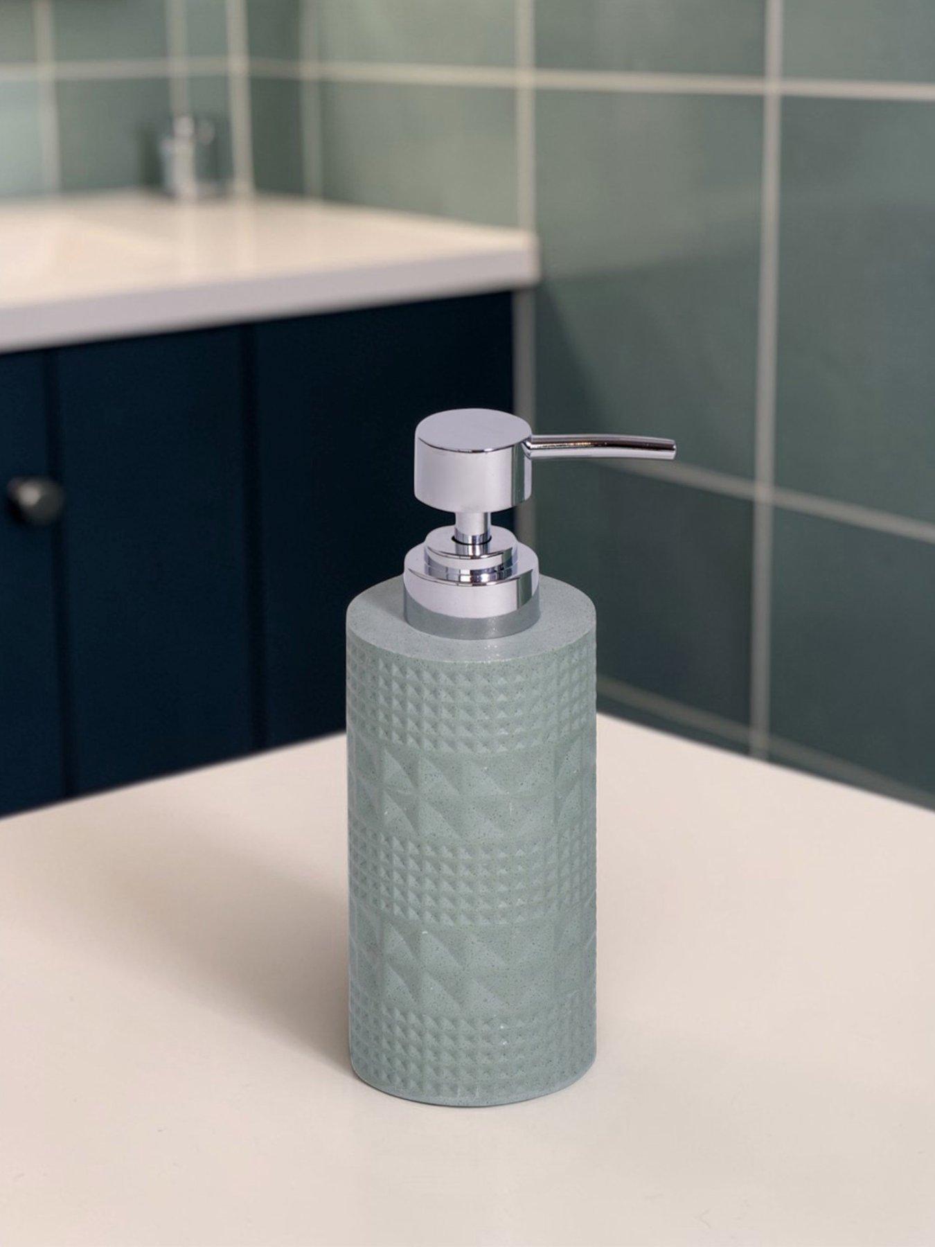 Image 3 of 5 of Showerdrape Maison Soft Green Shimmer Bathroom Accessory Set - Soap Dish &amp; Toothbrush Holder &amp; Liquid Soap Dispenser