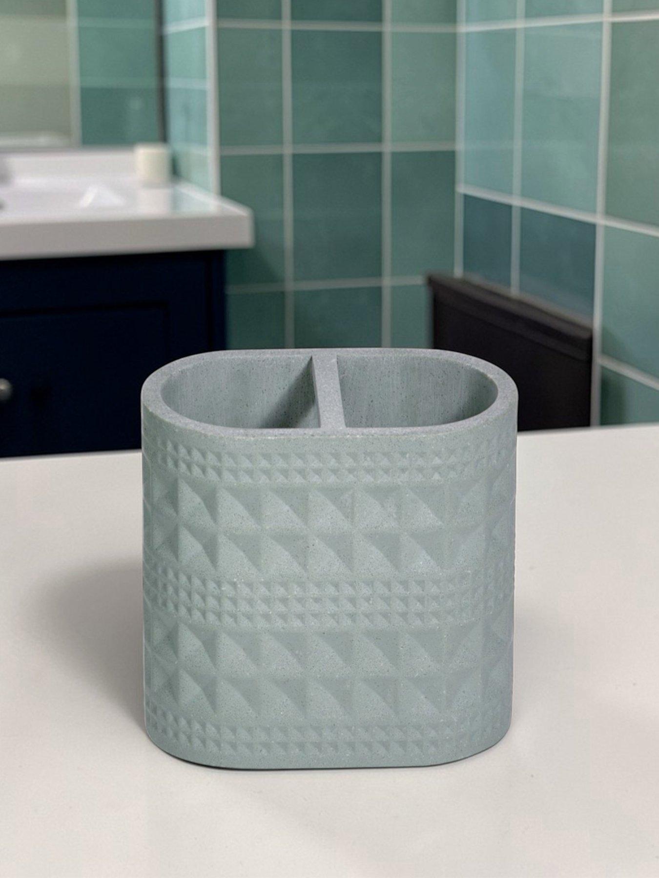 Image 5 of 6 of Showerdrape Maison Soft Green Shimmer 4 Piece Bathroom Accessory Set