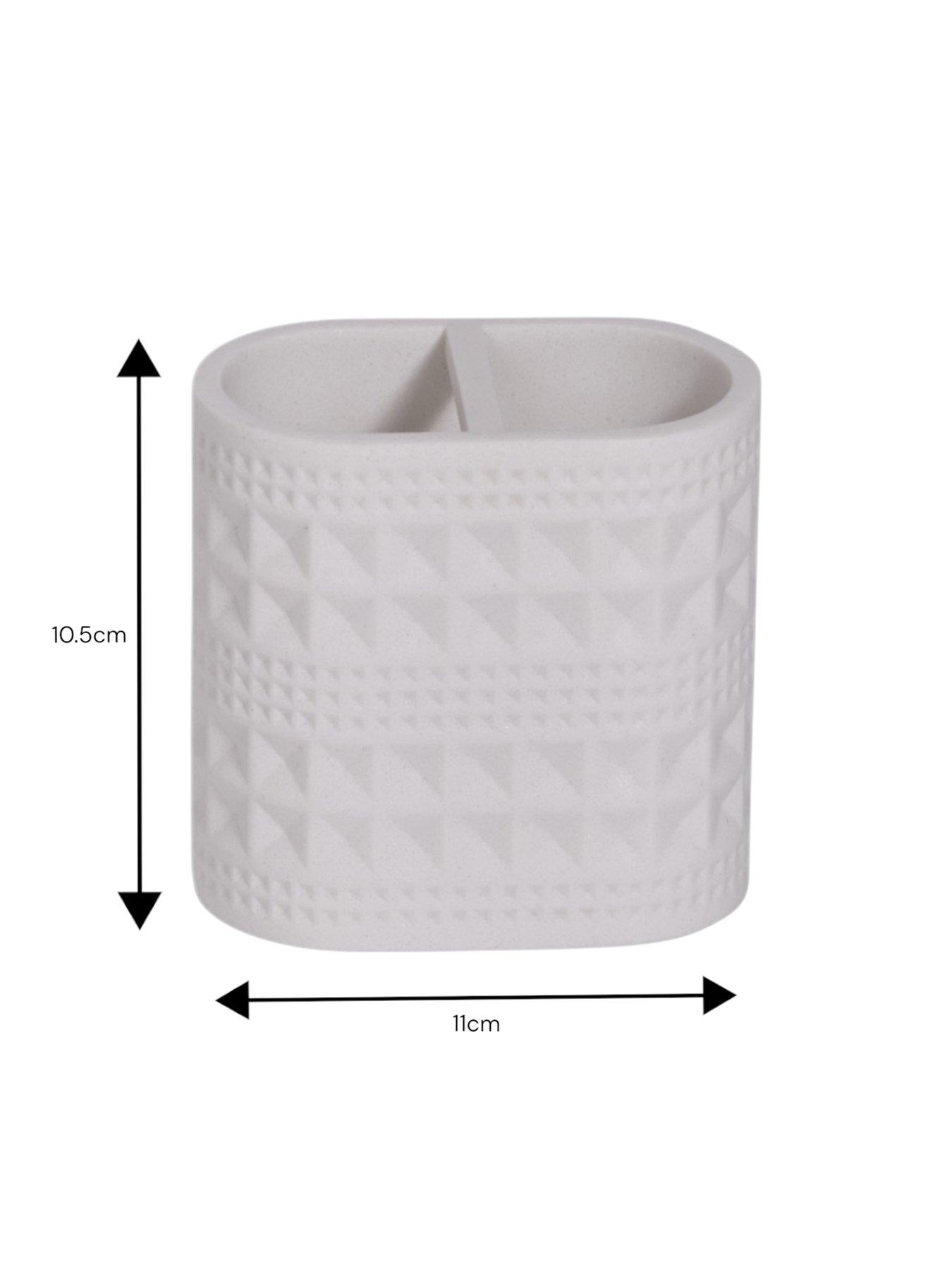 Image 5 of 7 of Showerdrape Maison Soft White Shimmer Bathroom Accessory Set - Soap Dish &amp; Toothbrush Holder