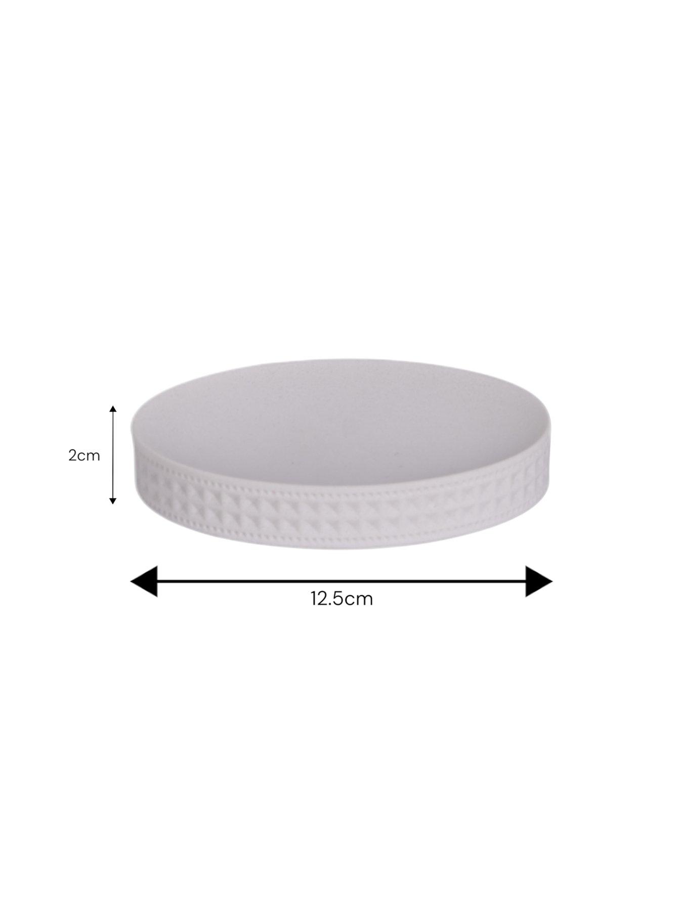 Image 6 of 7 of Showerdrape Maison Soft White Shimmer Bathroom Accessory Set - Soap Dish &amp; Toothbrush Holder