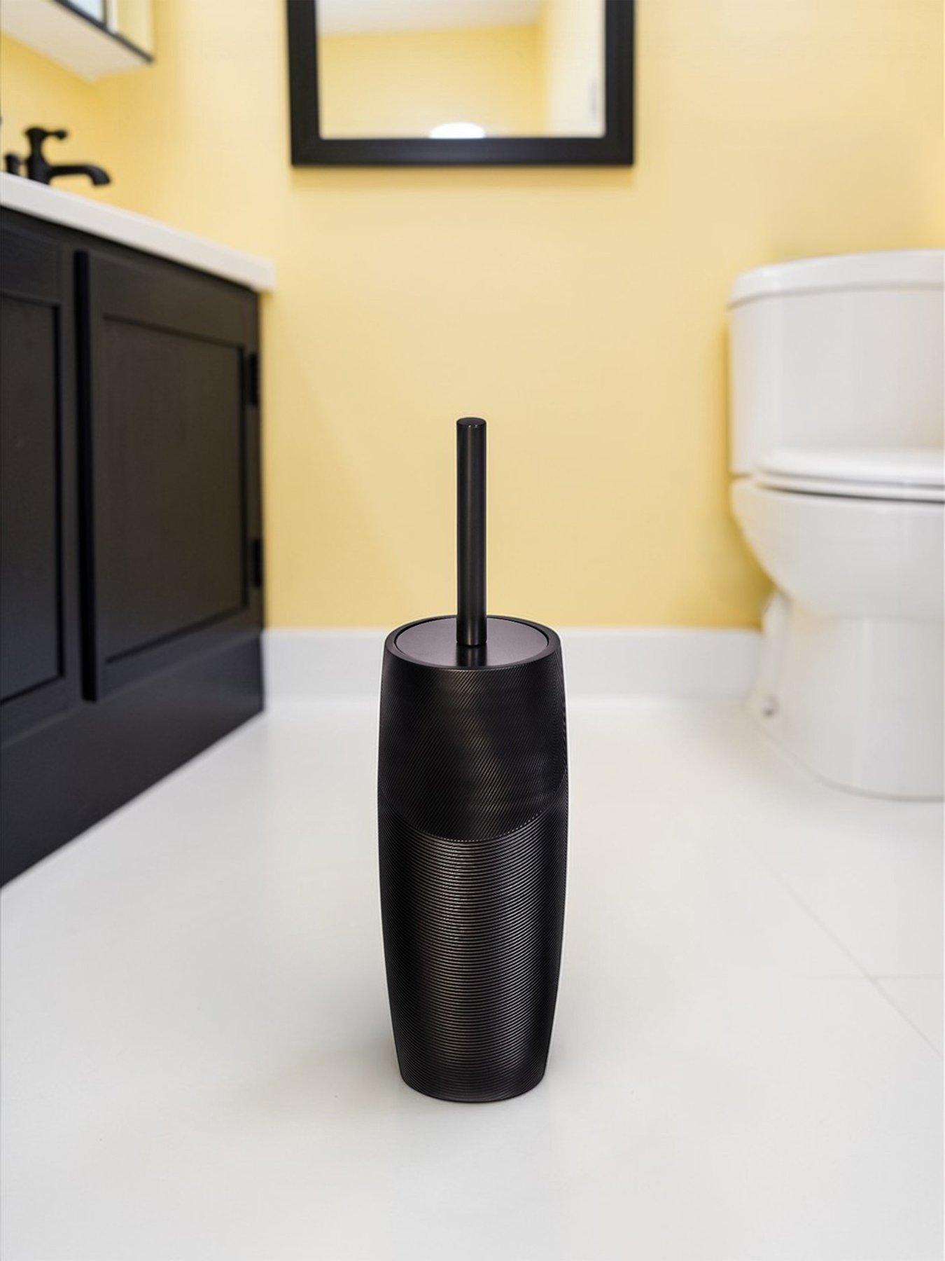 Image 3 of 6 of Showerdrape Ripple Black Textured 4 Piece Bathroom Accessory Set