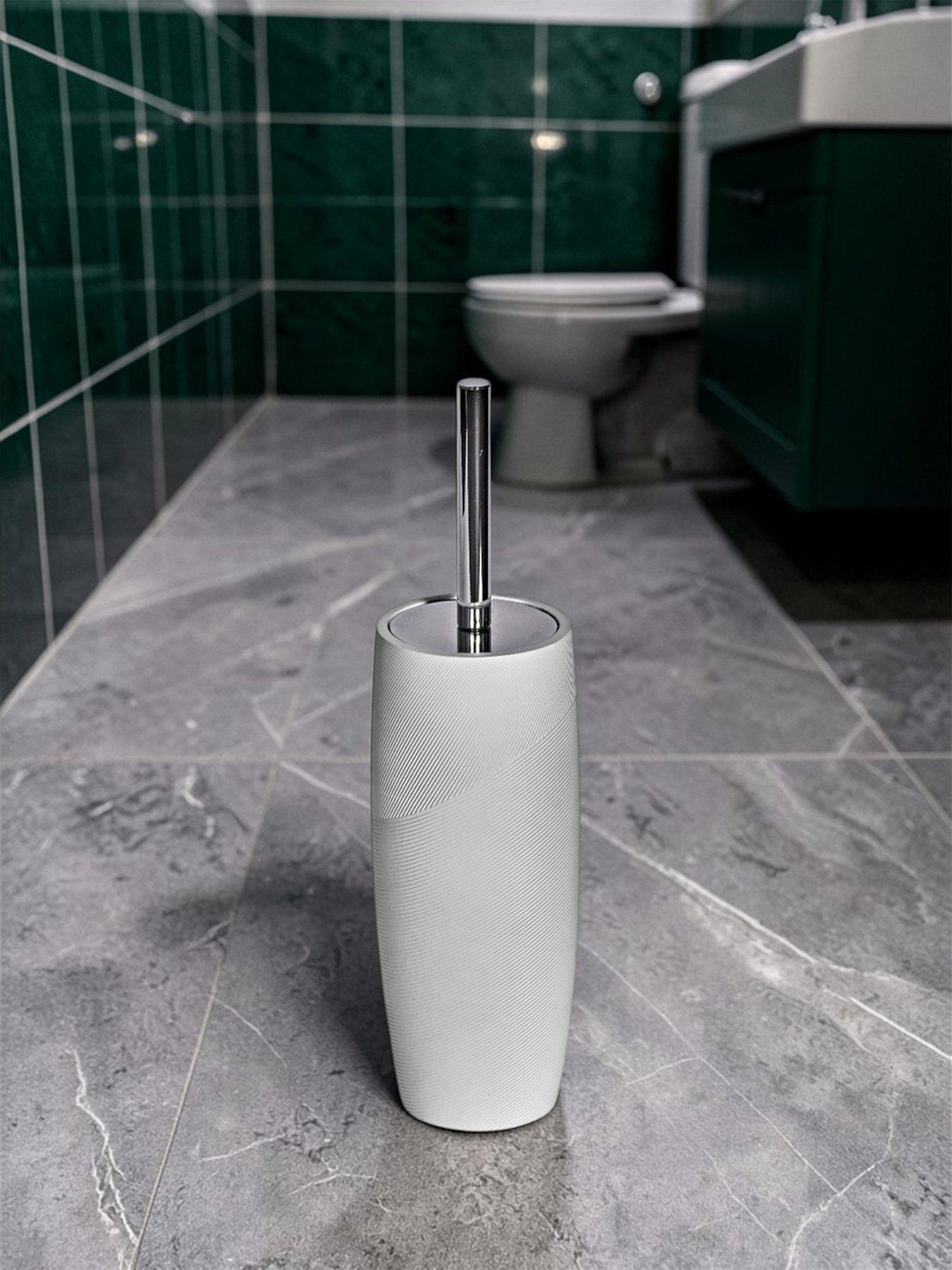 Image 3 of 6 of Showerdrape Ripple White Textured 4 Piece Bathroom Accessory Set