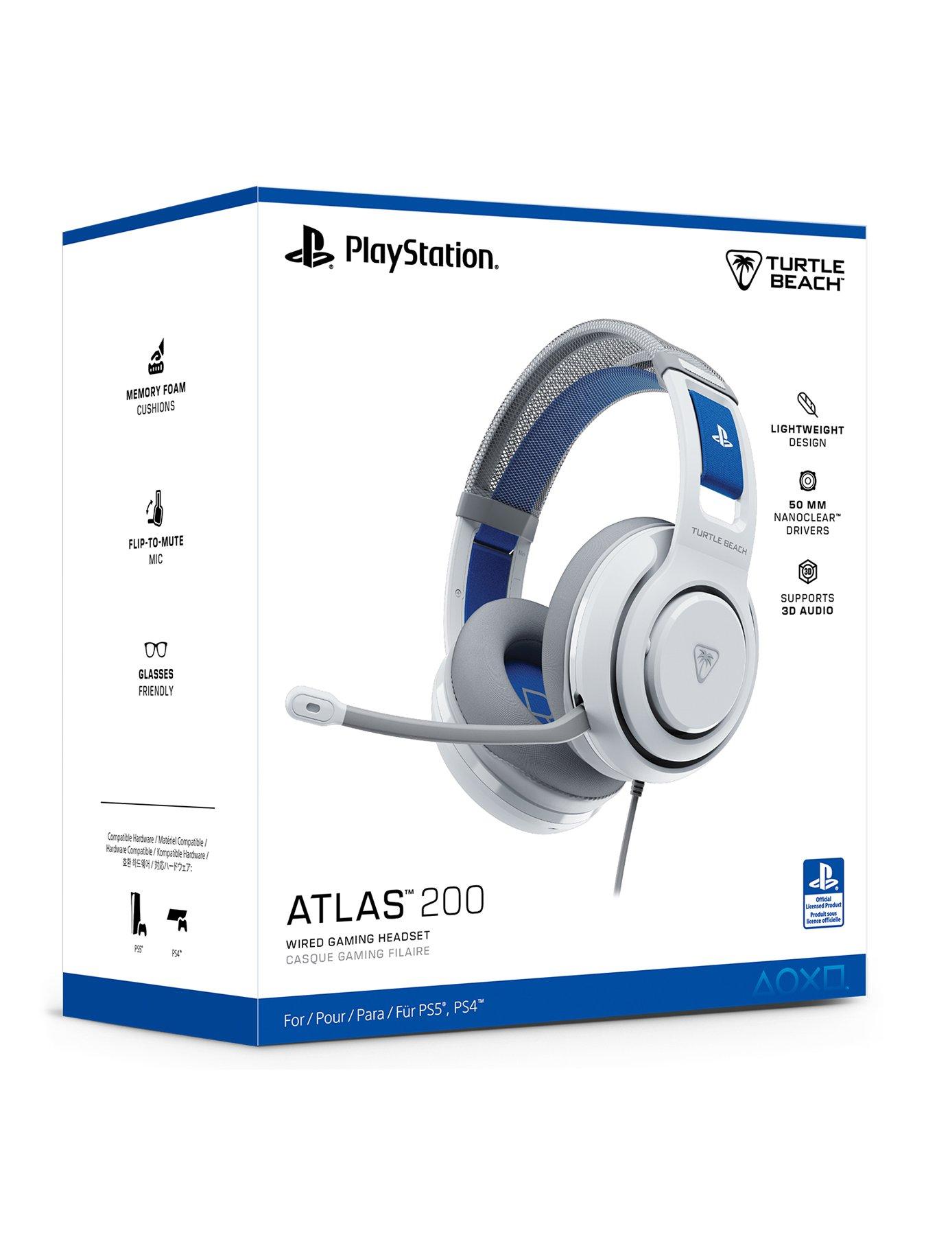 Image 2 of 8 of Turtle Beach Atlas 200 Wired Gaming Headset for PS5 &amp; PS4 - White