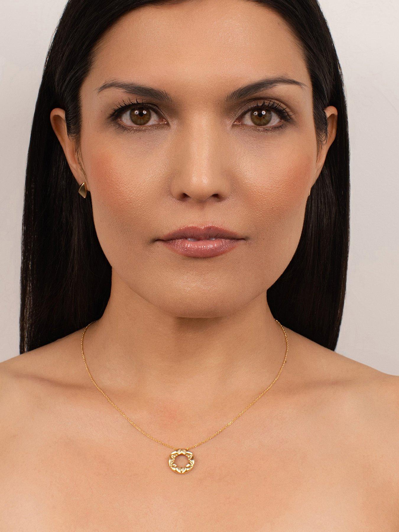  image of kleora-pyramid-modern-electrum-pyramid-circle-pendant