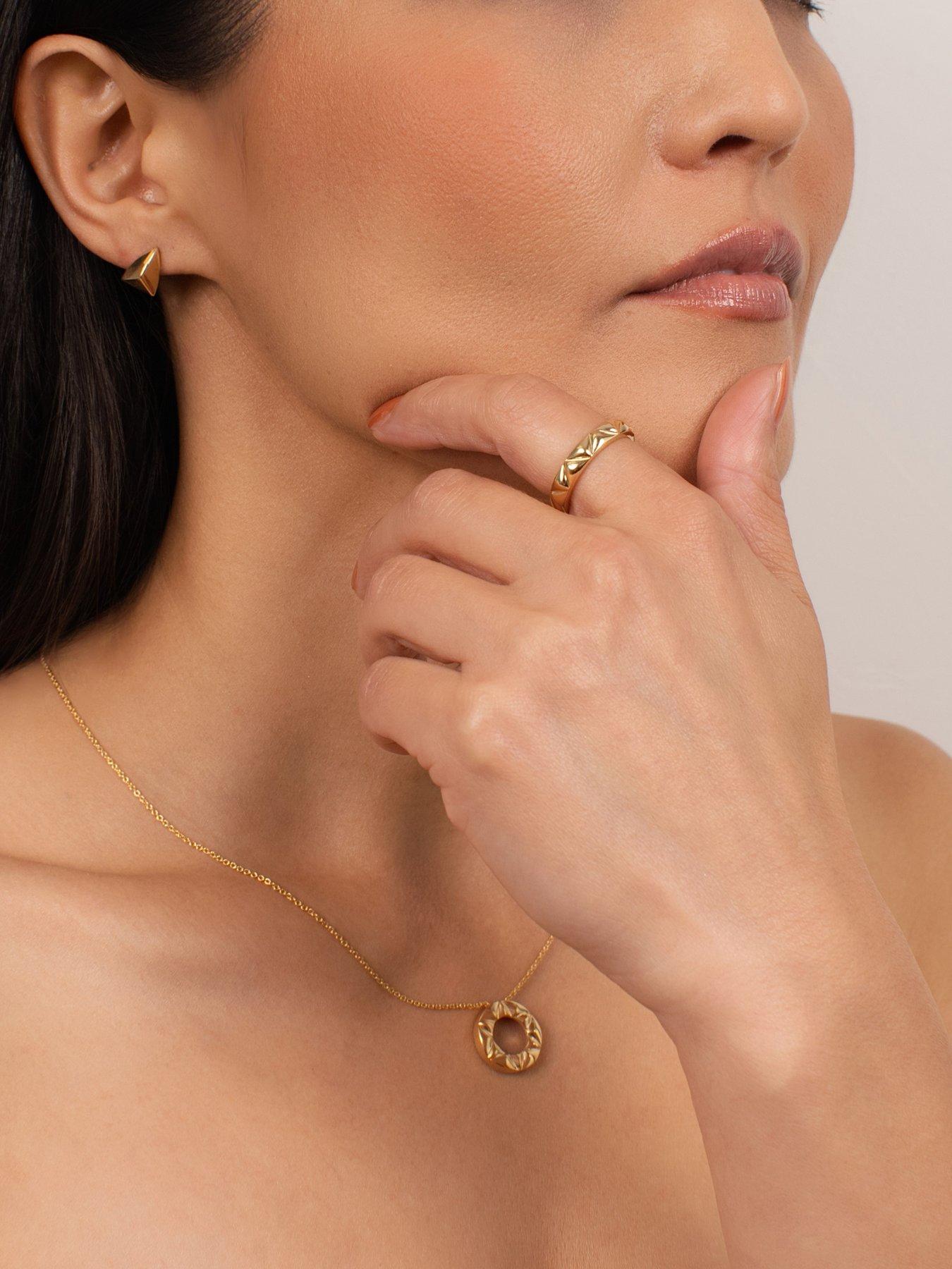  image of kleora-pyramid-modern-electrum-pyramid-circle-pendant