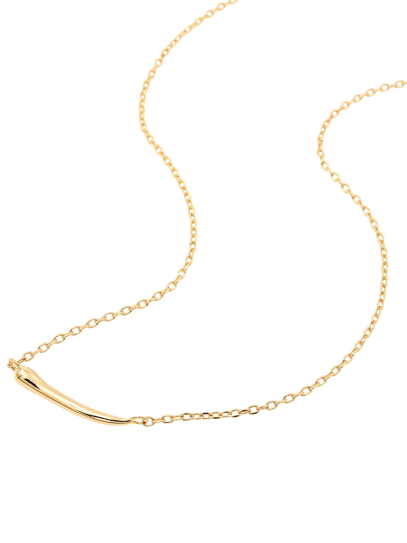 Image 2 of 5 of The Edit Hs 18Ct Plated Sterling Silver Abstract Bar Necklace - Gold