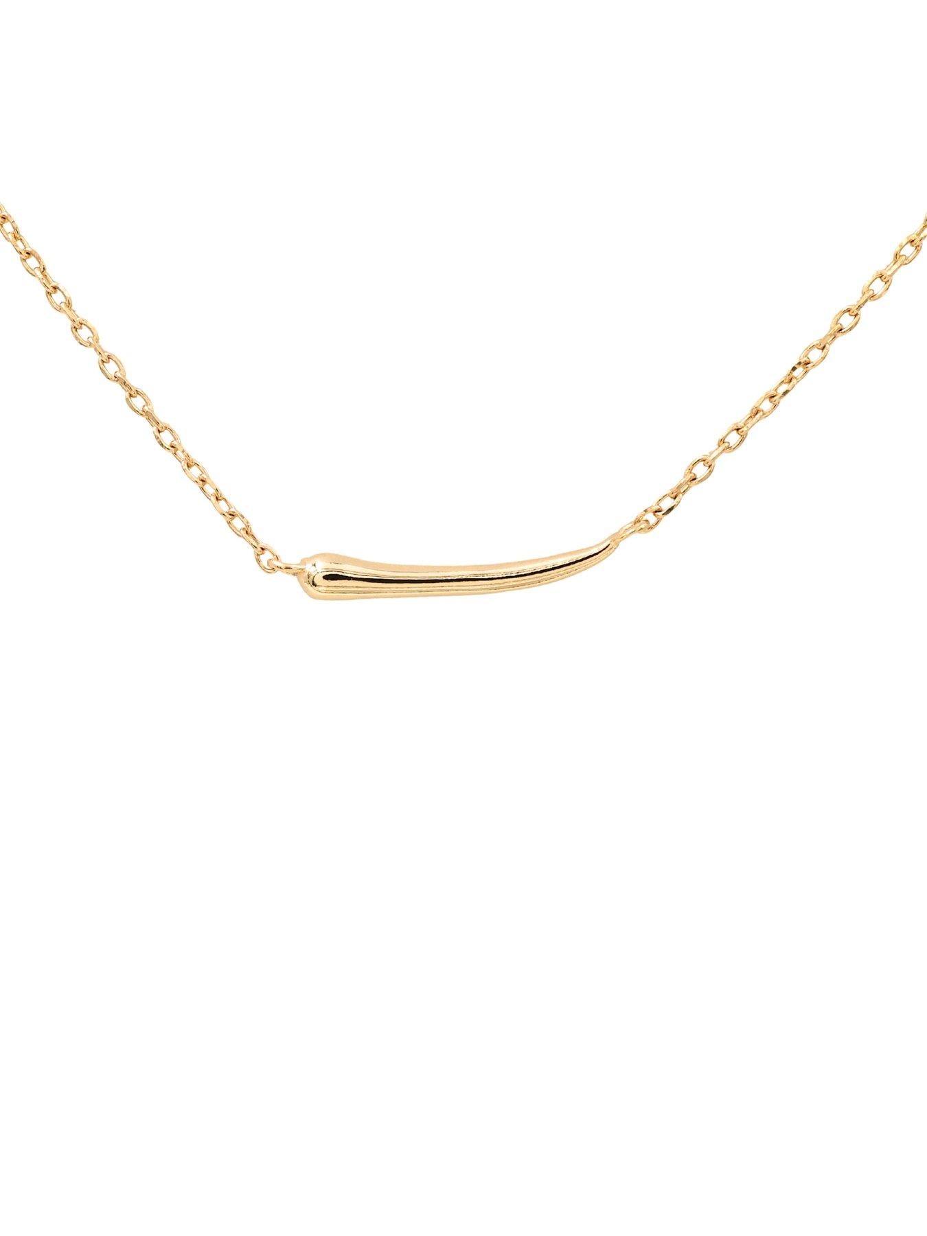 Image 4 of 5 of The Edit Hs 18Ct Plated Sterling Silver Abstract Bar Necklace - Gold
