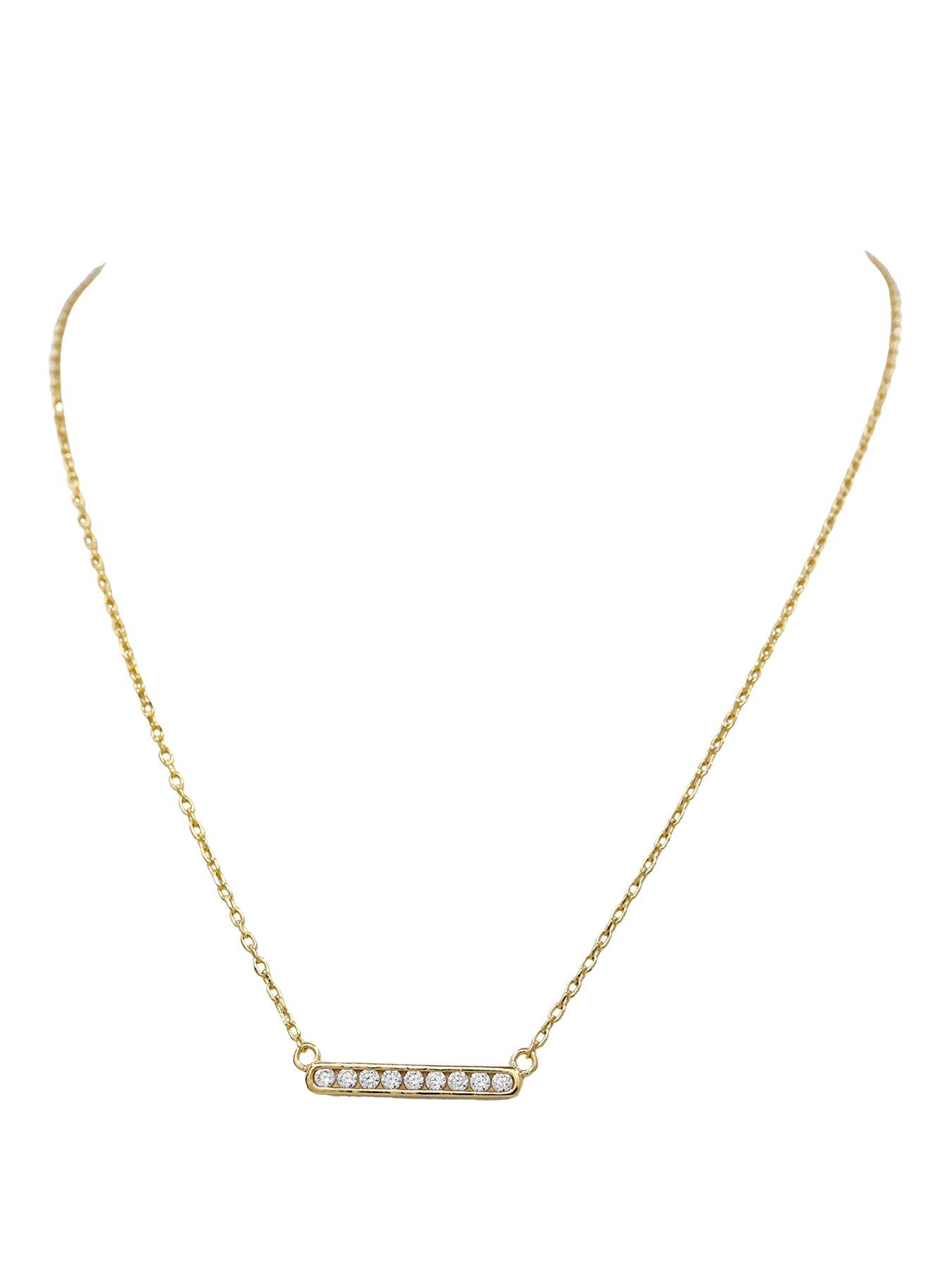 the-edit-hs-edit-t-bar-18ct-yellow-gold-plated-sterling-silver-cubic-zirconia-accent-bar-necklace