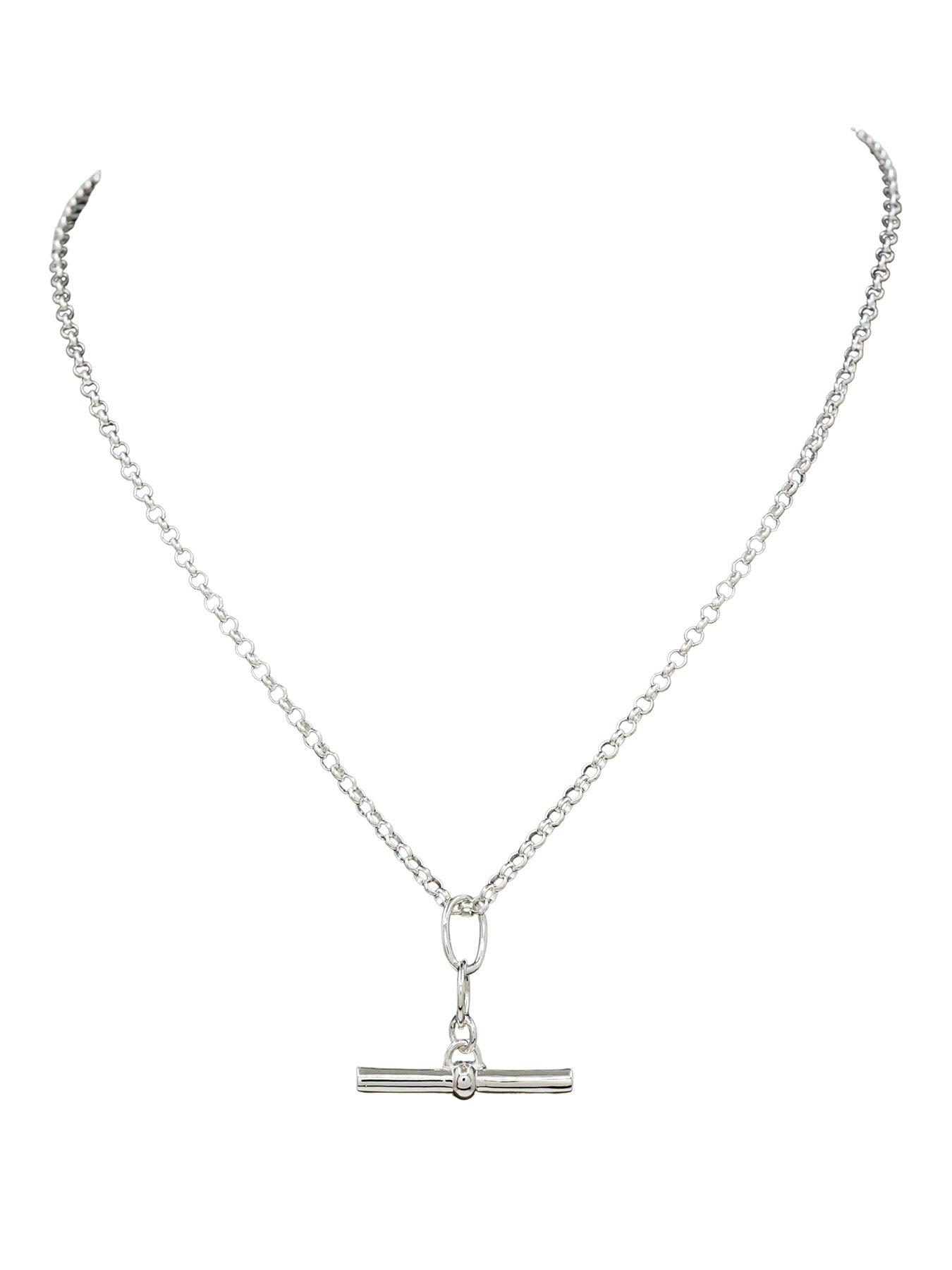 The Edit Hs T-Bar Sterling Medium T-Bar Necklace - Silver