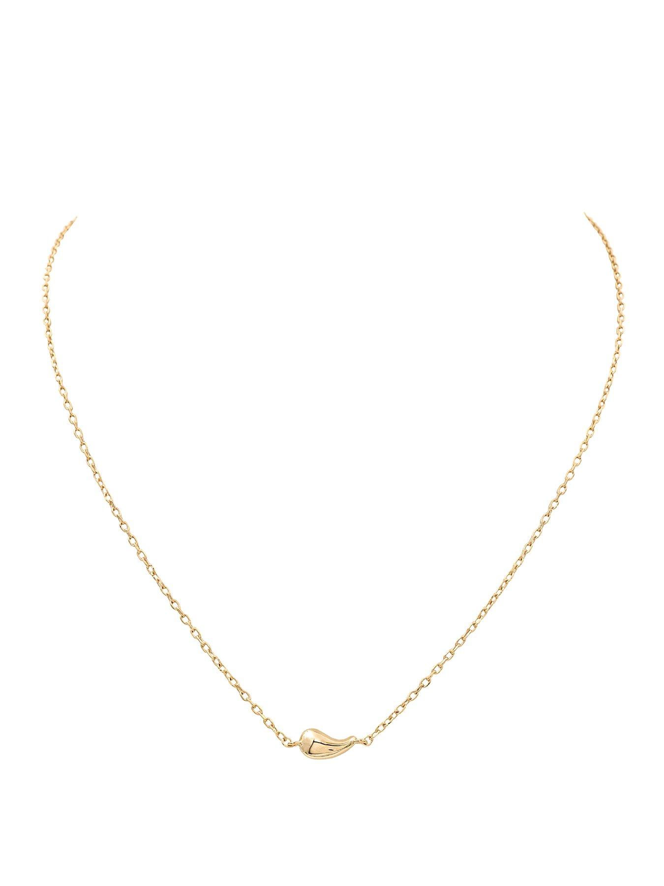 Image 1 of 6 of The Edit Hs Teardrop 18Ct Plated Sterling Silver Teardrop Pendant Necklace - Gold