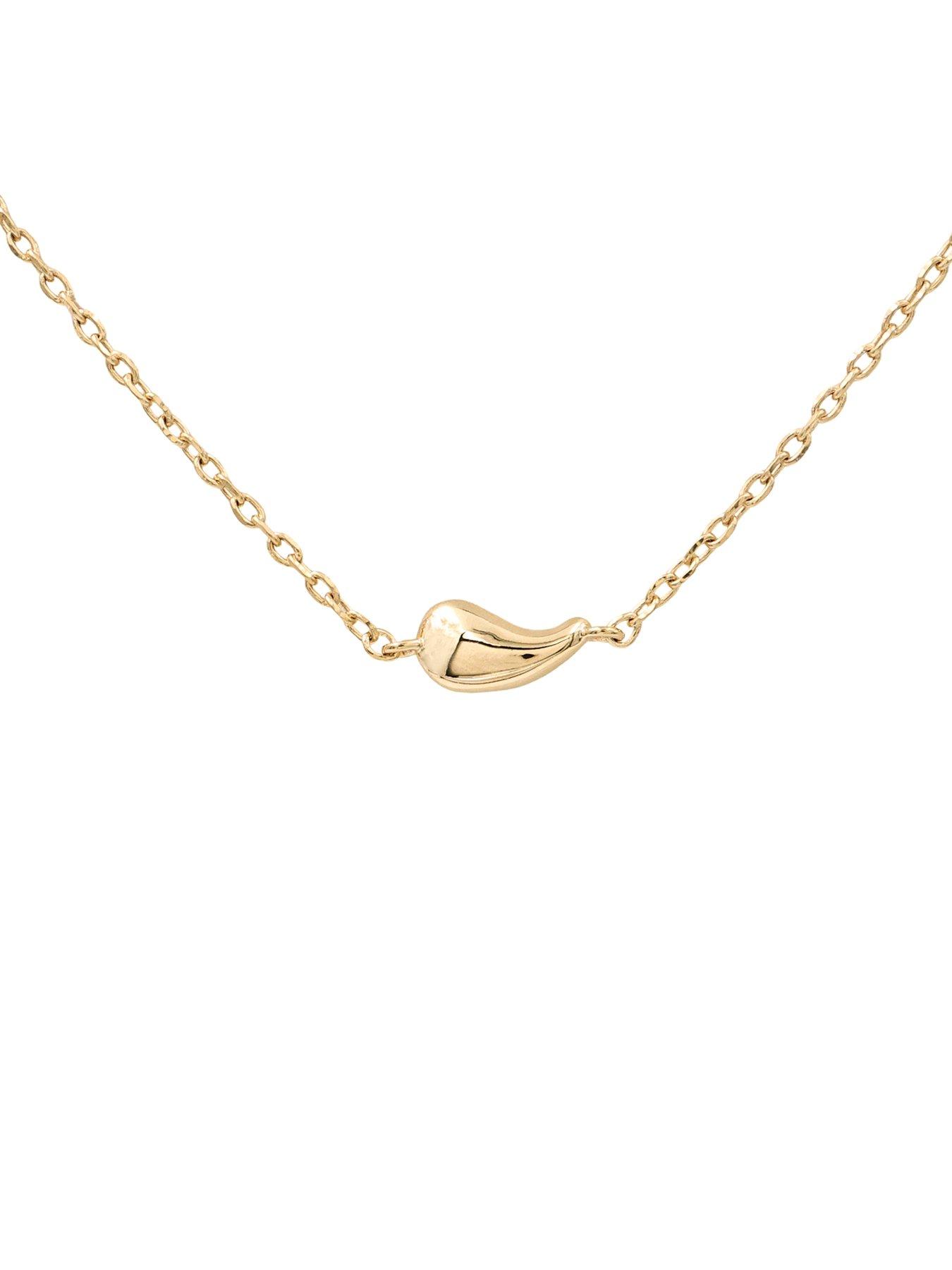 Image 2 of 6 of The Edit Hs Teardrop 18Ct Plated Sterling Silver Teardrop Pendant Necklace - Gold