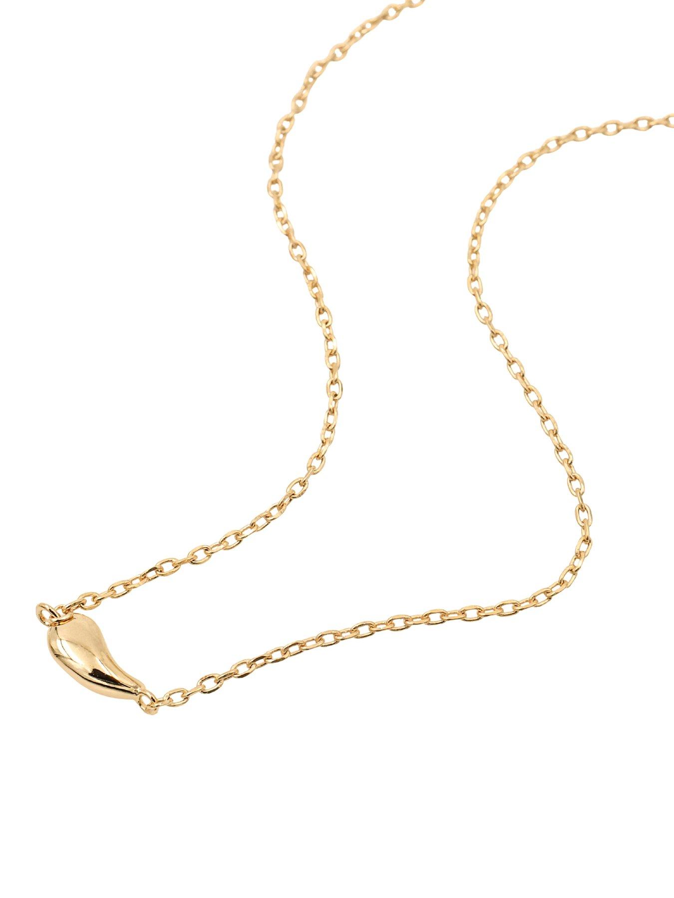 Image 4 of 6 of The Edit Hs Teardrop 18Ct Plated Sterling Silver Teardrop Pendant Necklace - Gold