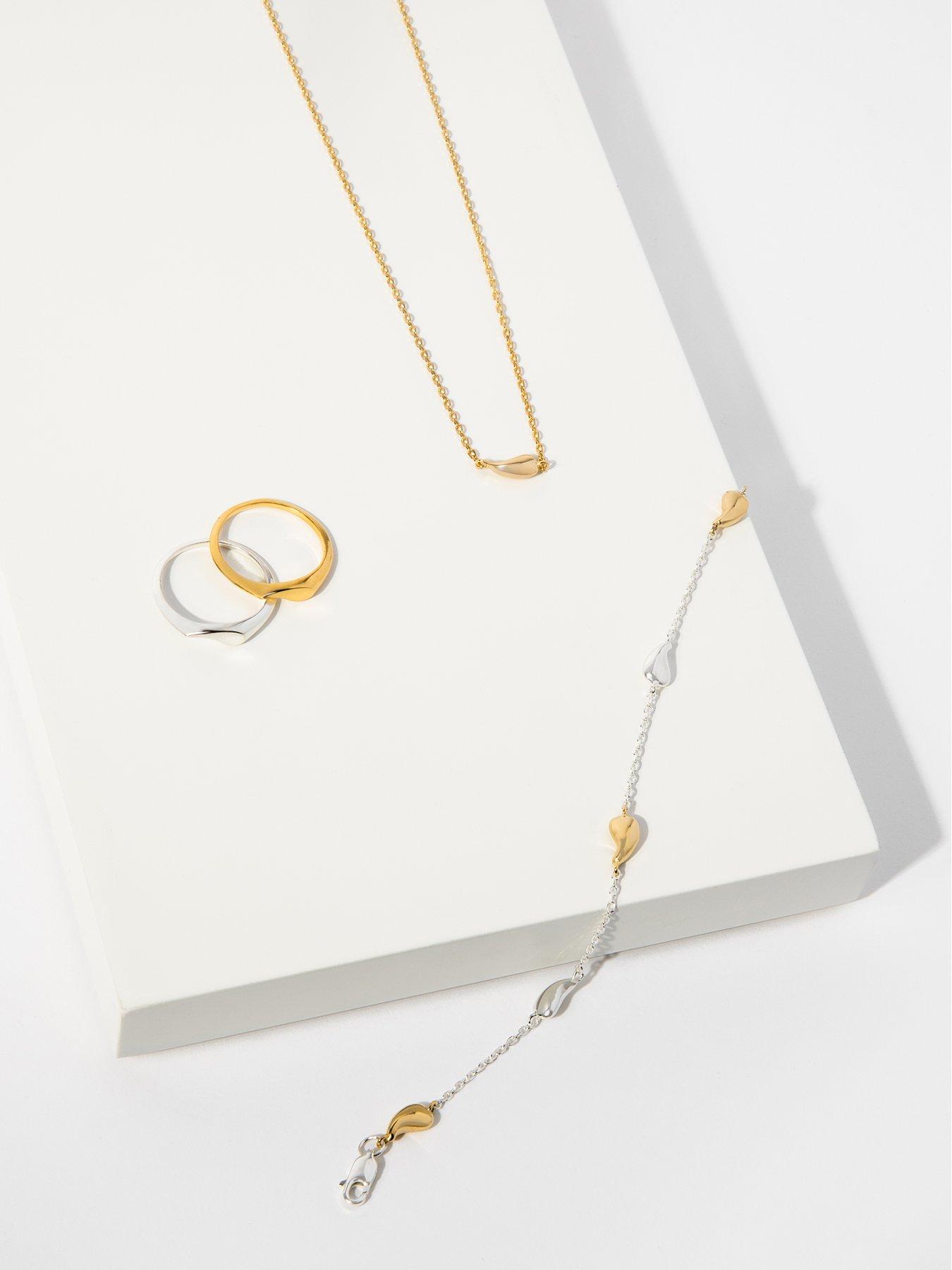 Image 6 of 6 of The Edit Hs Teardrop 18Ct Plated Sterling Silver Teardrop Pendant Necklace - Gold