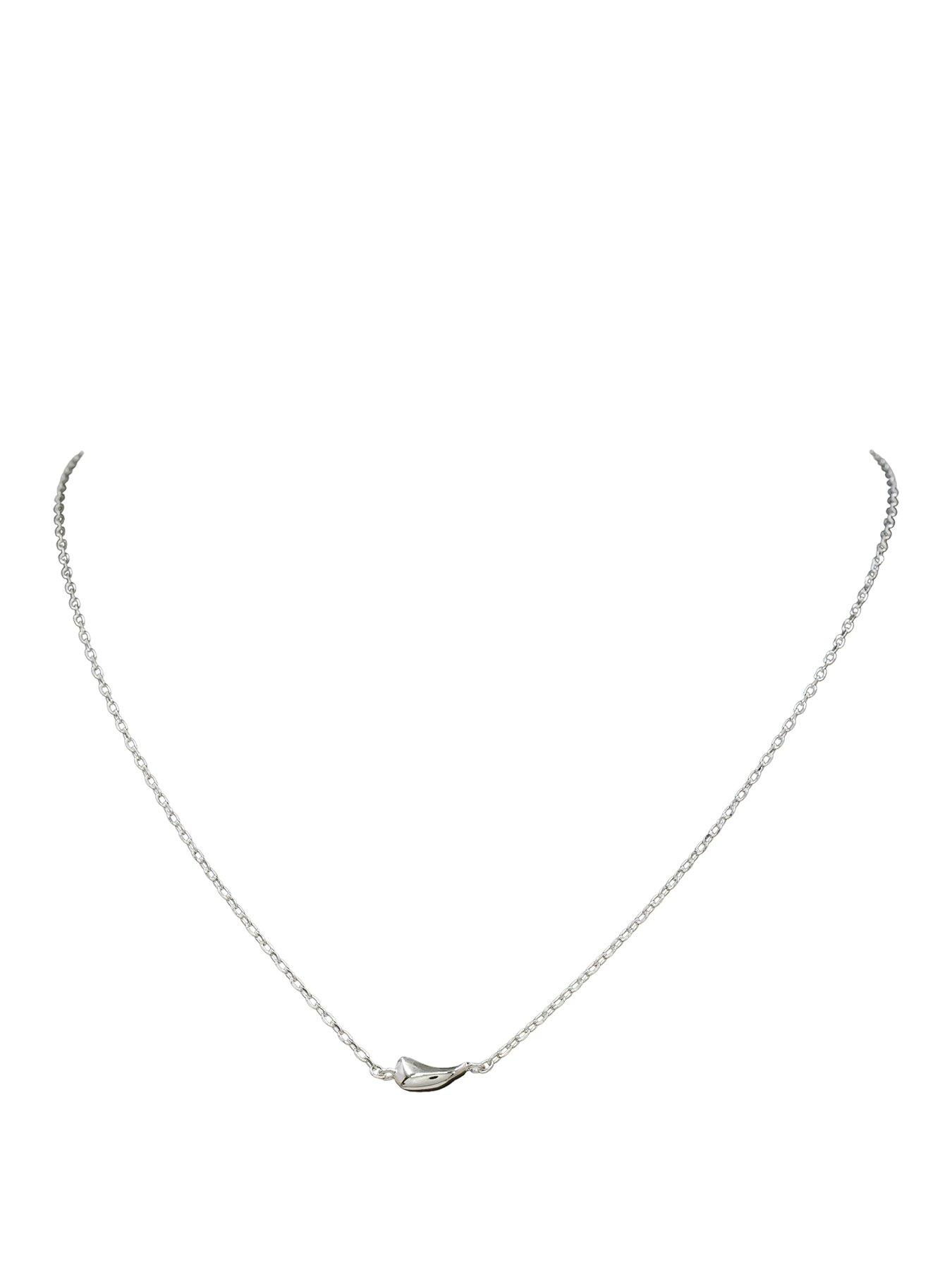 Image 1 of 3 of The Edit HS Teardrop Sterling Teardrop Pendant Necklace - Silver