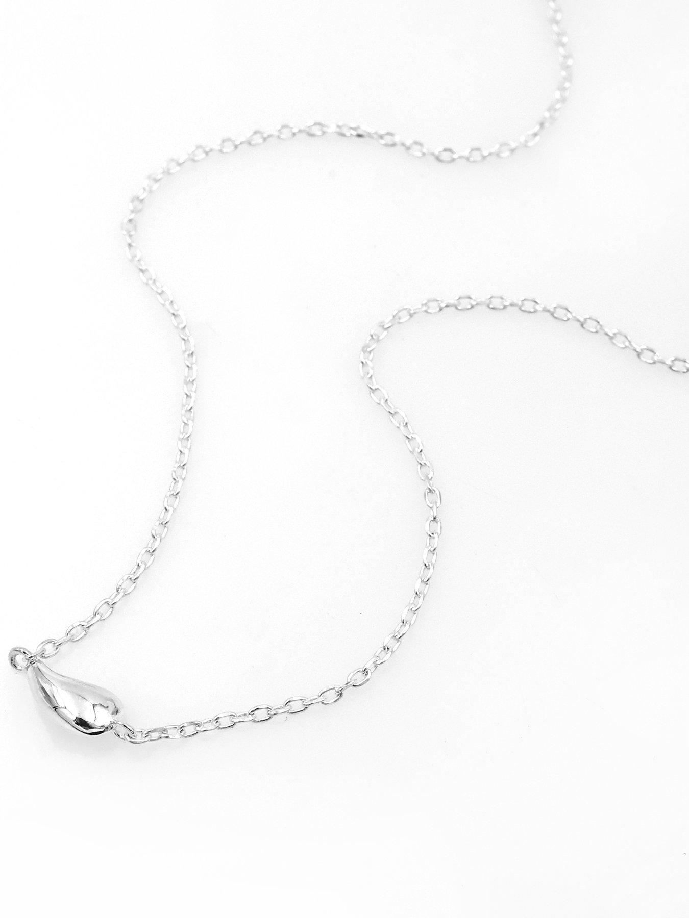 Image 2 of 3 of The Edit HS Teardrop Sterling Teardrop Pendant Necklace - Silver