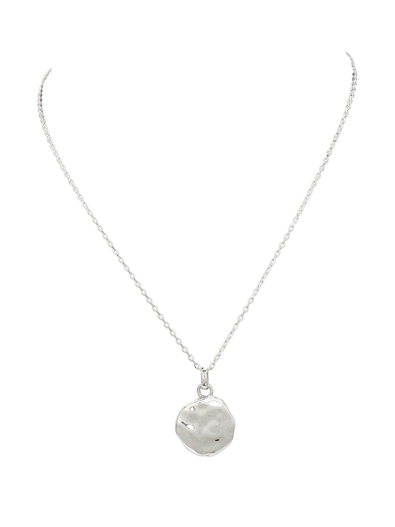 The Edit HS Edit MOLTEN Sterling Silver Moulded Coin Disc Pendant Necklace