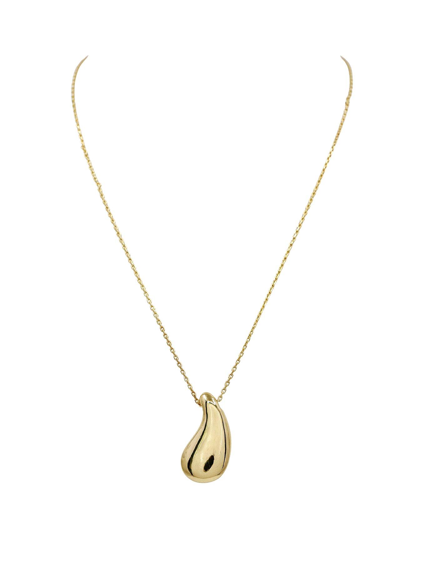 Image 1 of 4 of The Edit HS The Edit TEARDROP 18ct Yellow Gold Plated Large Teardrop Pendant Necklace