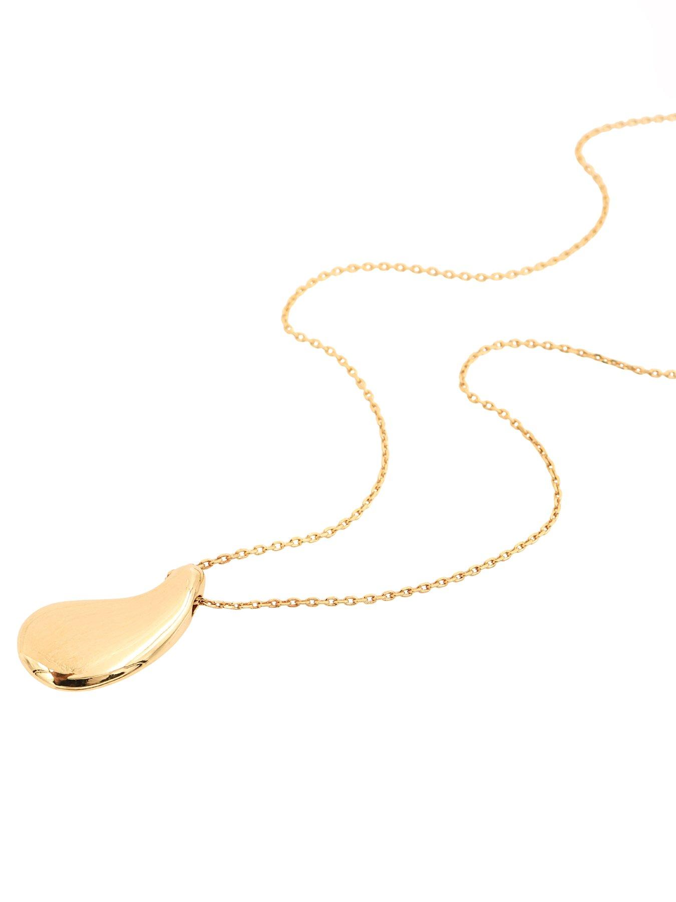 Image 2 of 4 of The Edit HS The Edit TEARDROP 18ct Yellow Gold Plated Large Teardrop Pendant Necklace