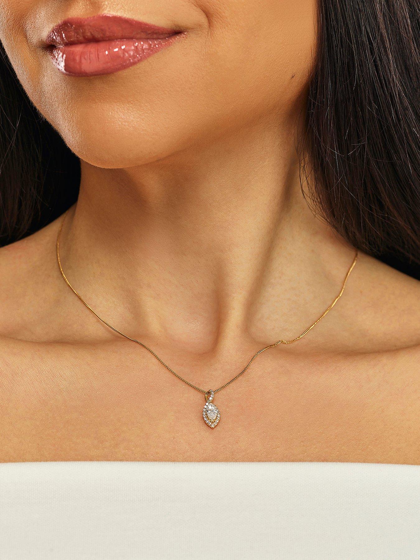 Harriet Sterling Silver  &  18ct Yellow Gold Plated Vermeil 0.50ct Lab-Grown Diamond Twist Pendant Necklace